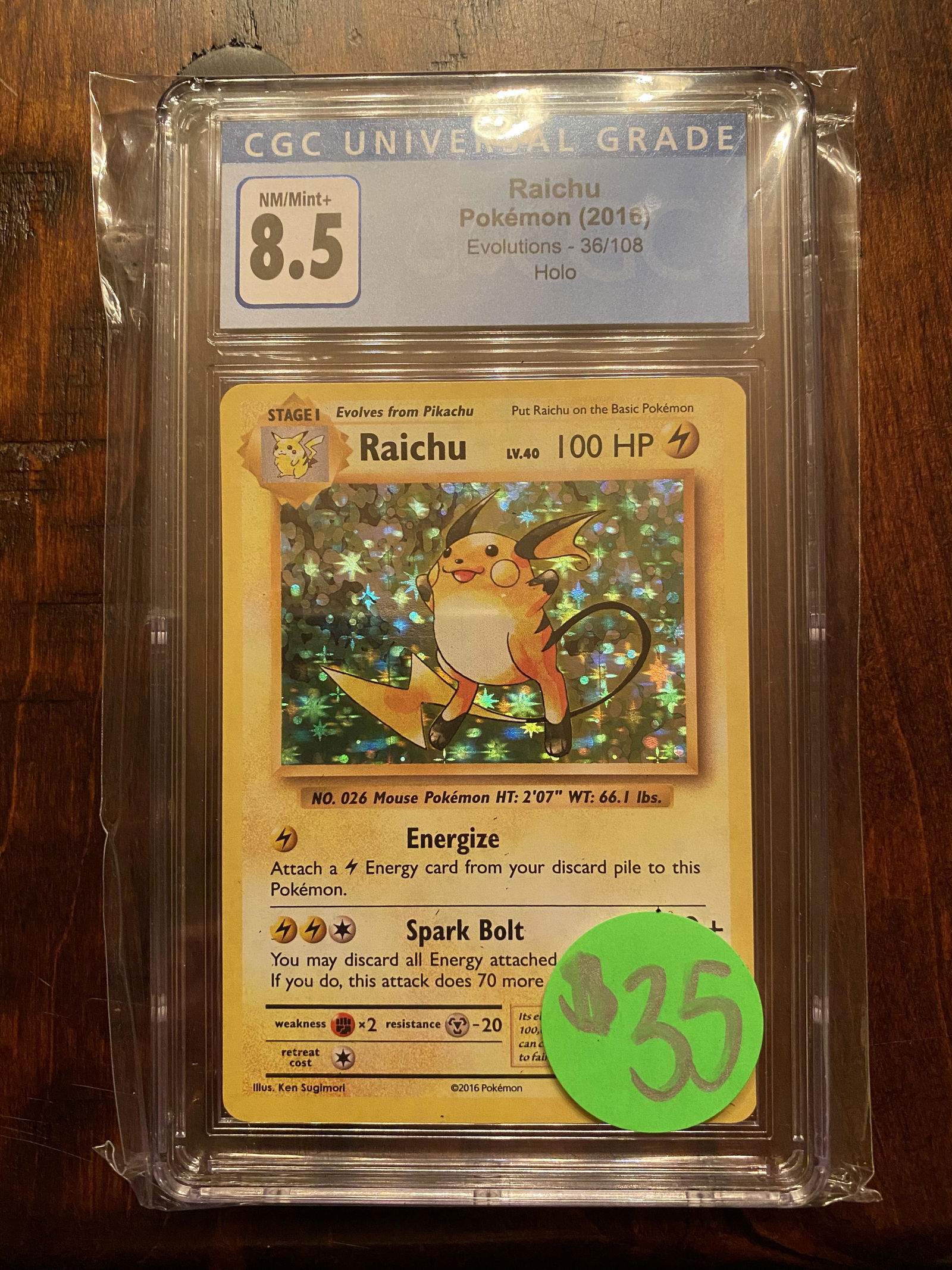 XY Evolutions Holo Raichu CGC 8.5 (1 of 1)
