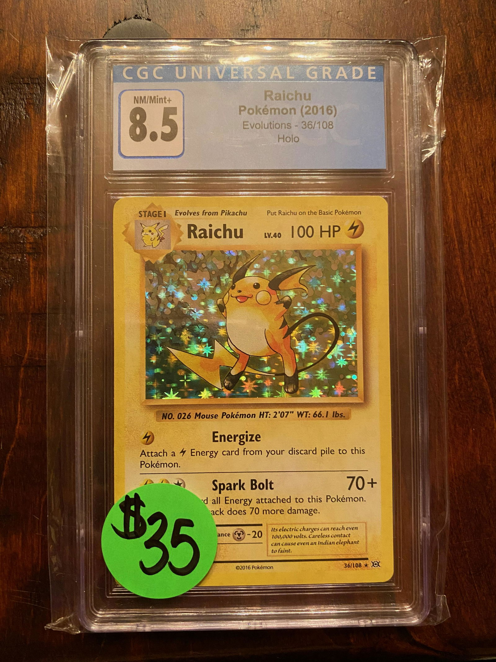 XY Evolutions Holo Raichu CGC 8.5 (1 of 1)