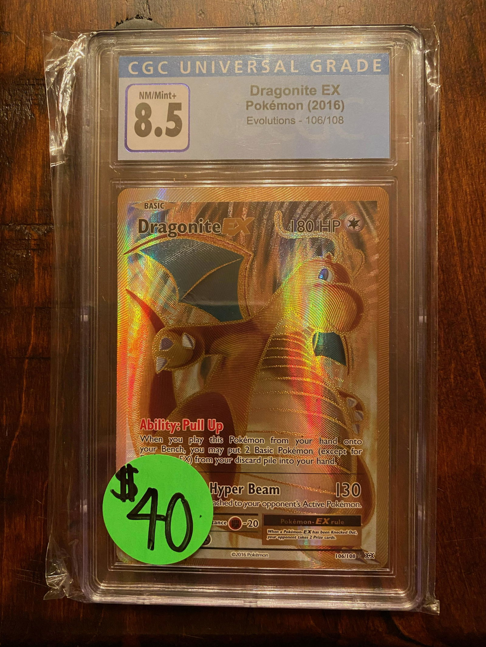 XY Evolutions Dragonite Full Art CGC 8.5 (1 of 1)