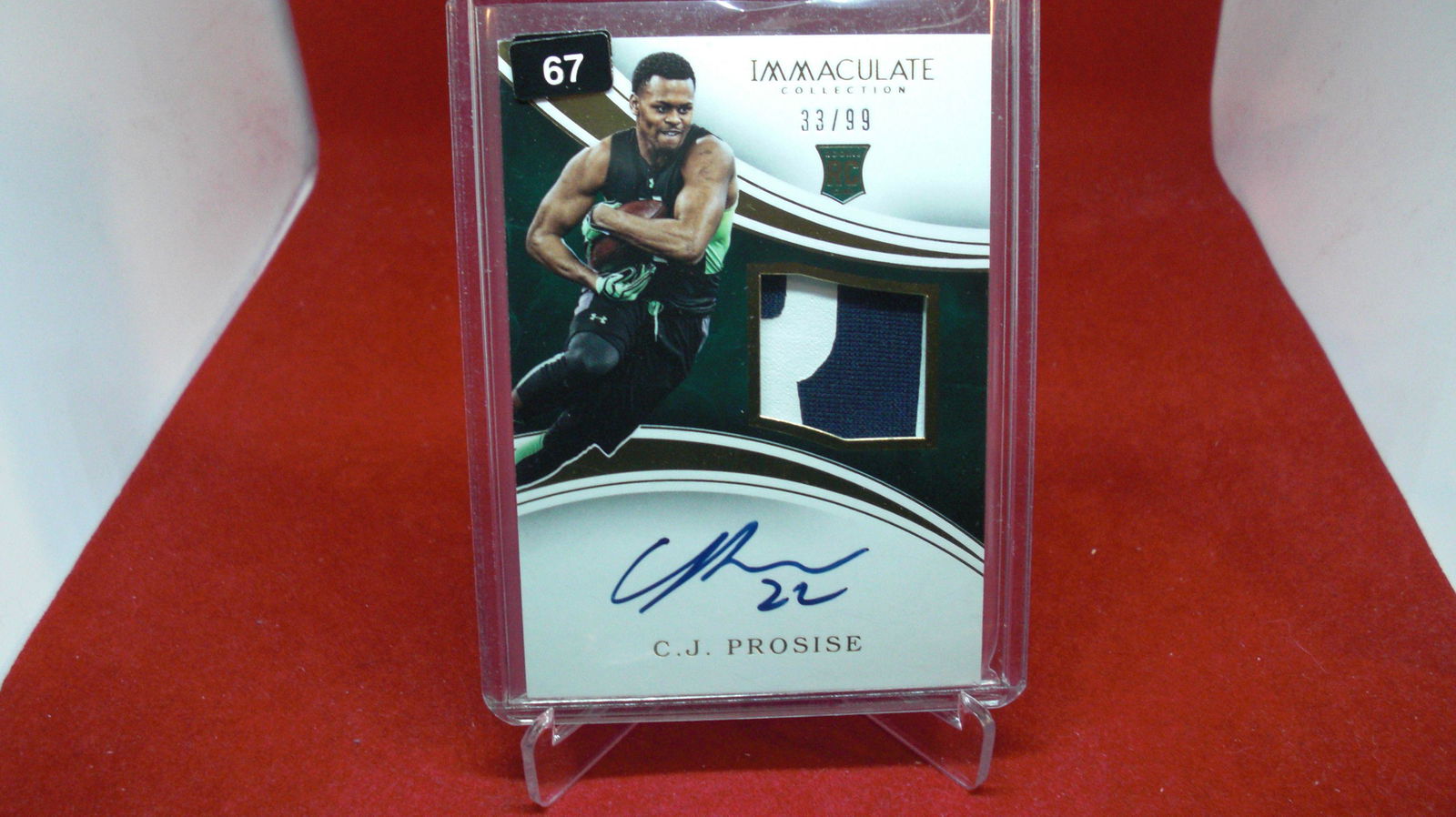 c.j prosise signatrue patche immaculate rookie #33/99 (1 of 1)