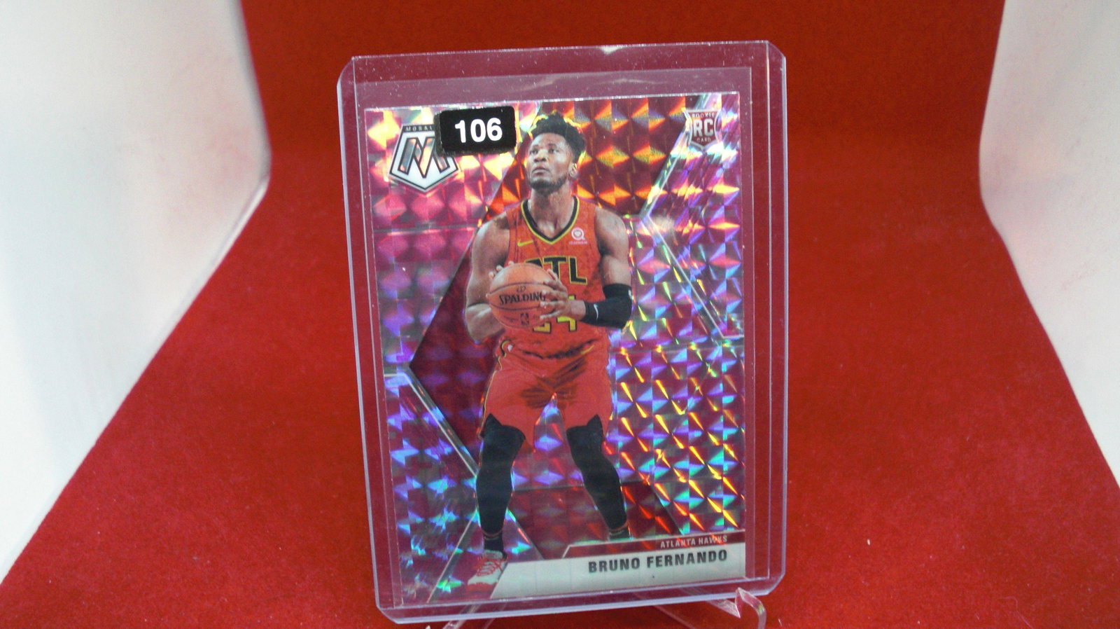 bruno fernando rookie pink mosaic: in top loader