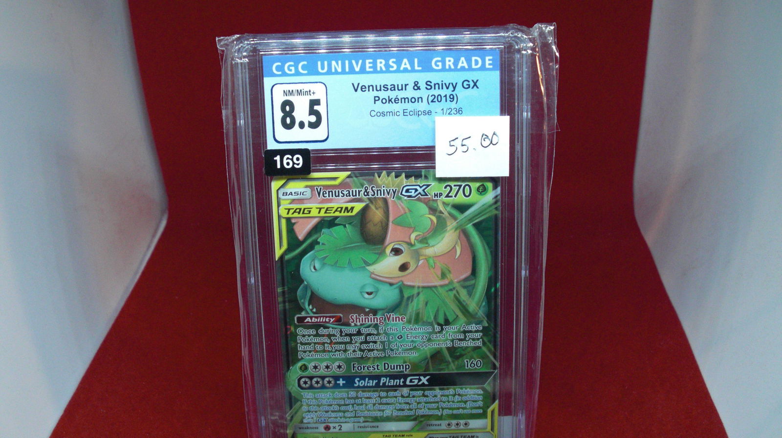 cgc graded venusaur and snivy gx pokemon mint 8.5 (1 of 1)
