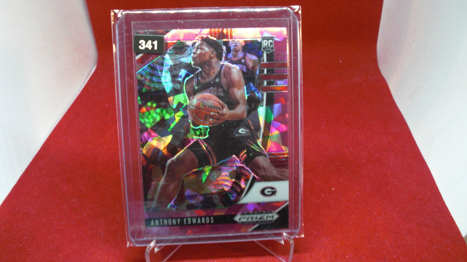 anthony edwards purple prizm: in top loader