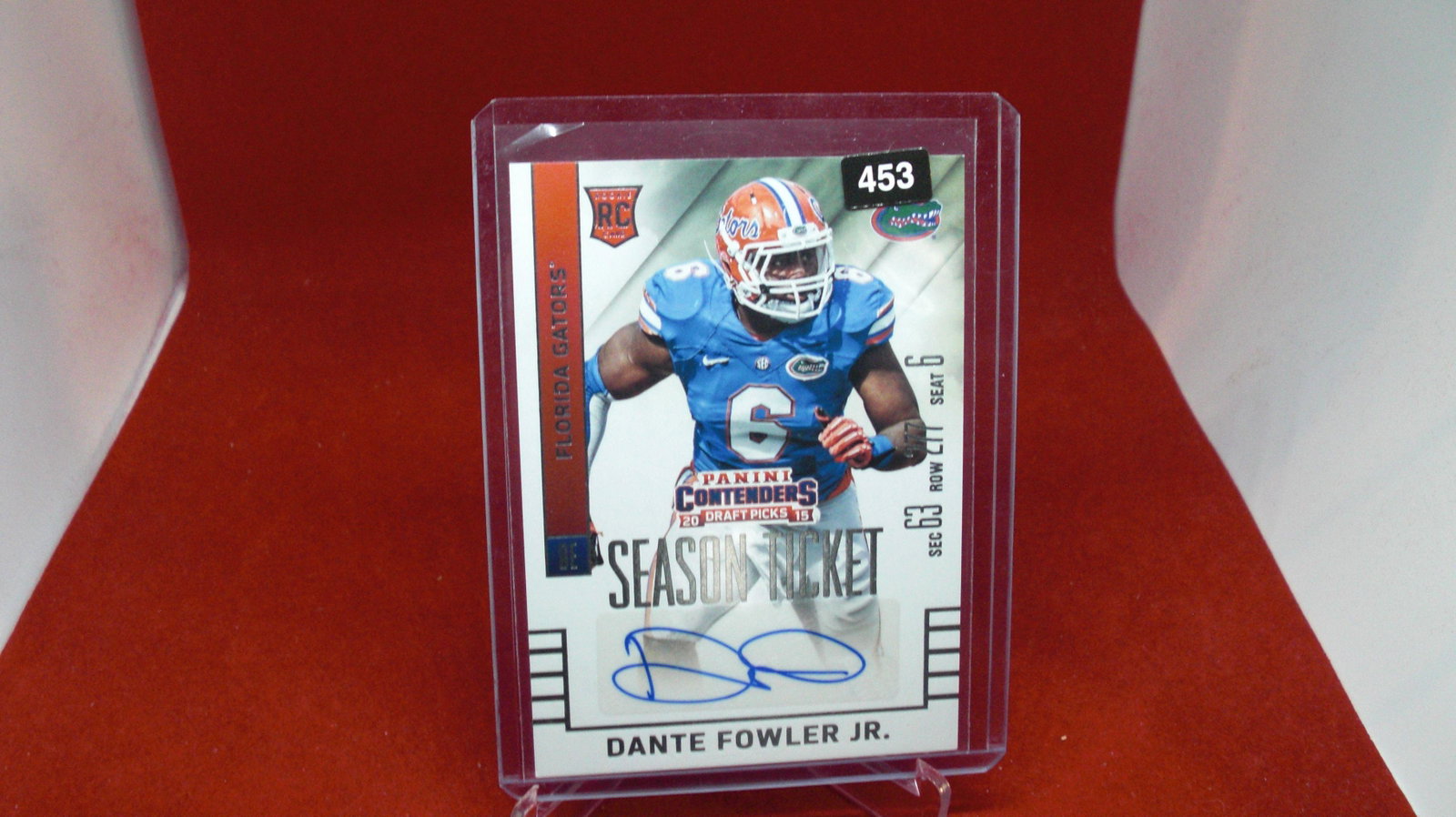 dante fowler jer signature rookie season ticket: in top loader