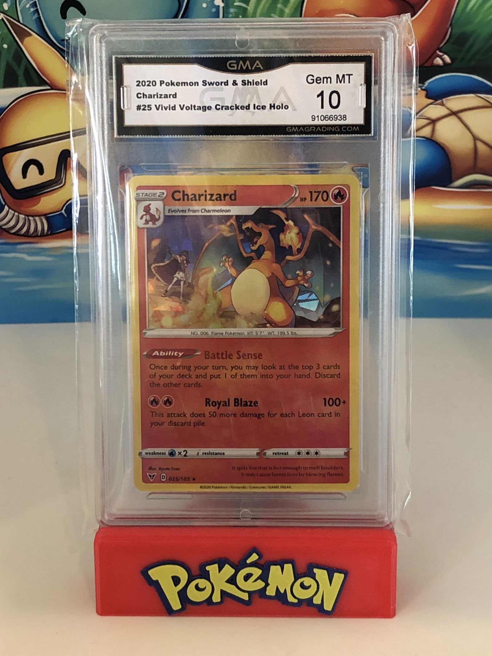 Vivid Voltage Cracked Ice Holo Charizard GMA 10 (1 of 1)