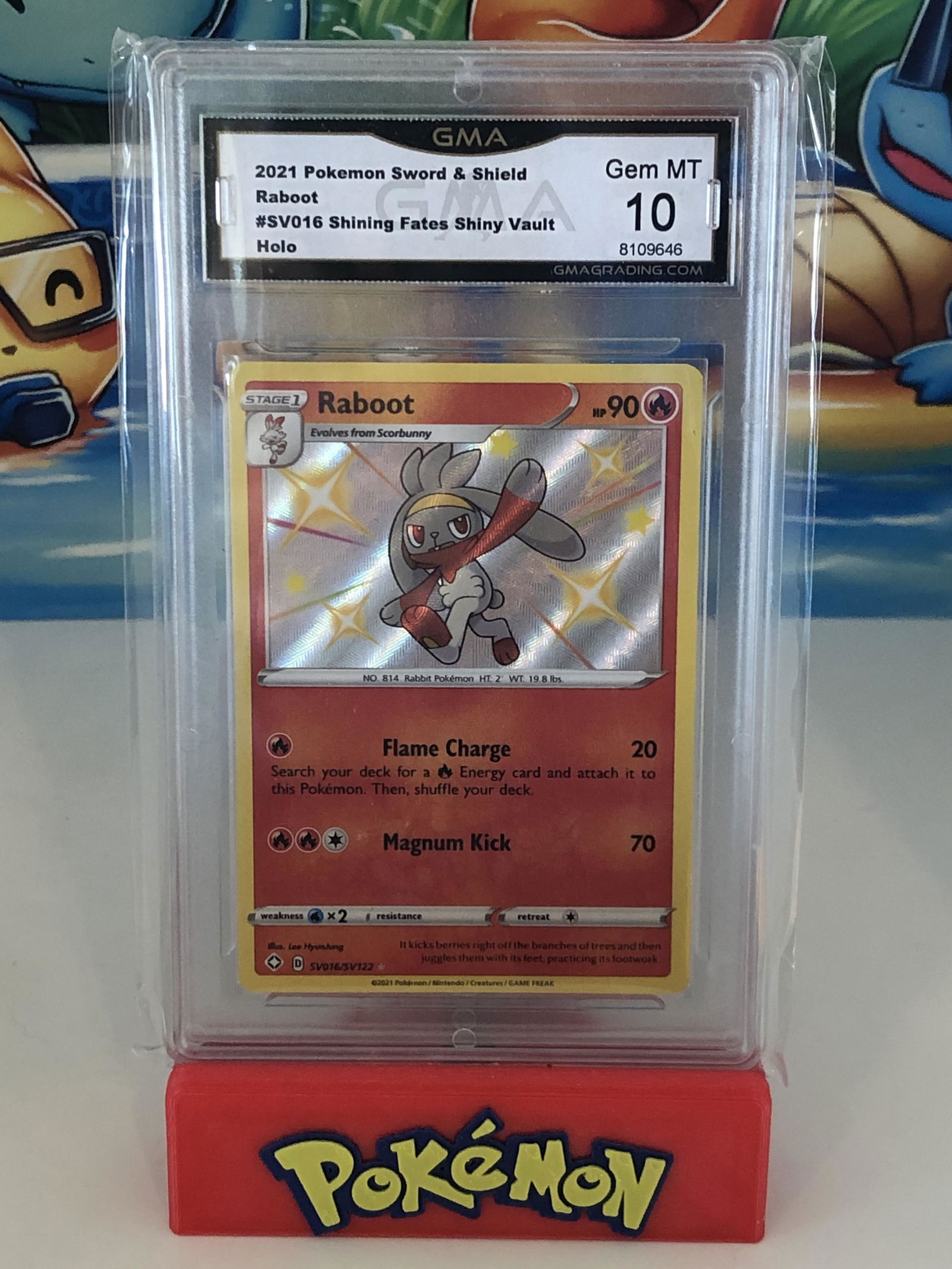 Raboot Shining Fates Shiny Vault Holo GMA 10 (1 of 1)
