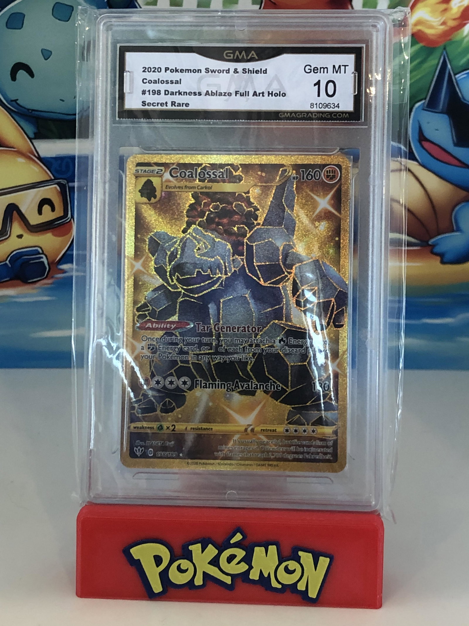 Coalossal Full Art Secret Rare GMA 10: GMA Graded Pokemon Card