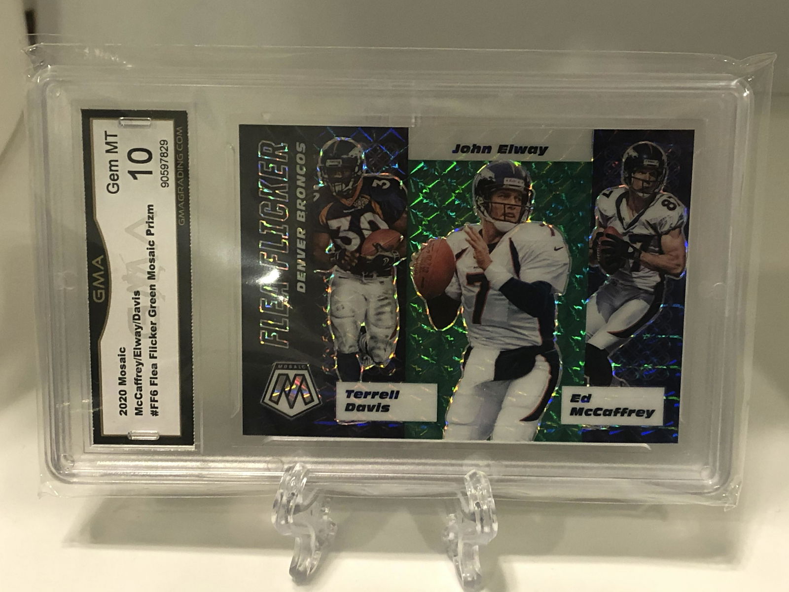 John Elway/McCaffrey/Davis Flea Flicker Green GMA 10 (1 of 1)