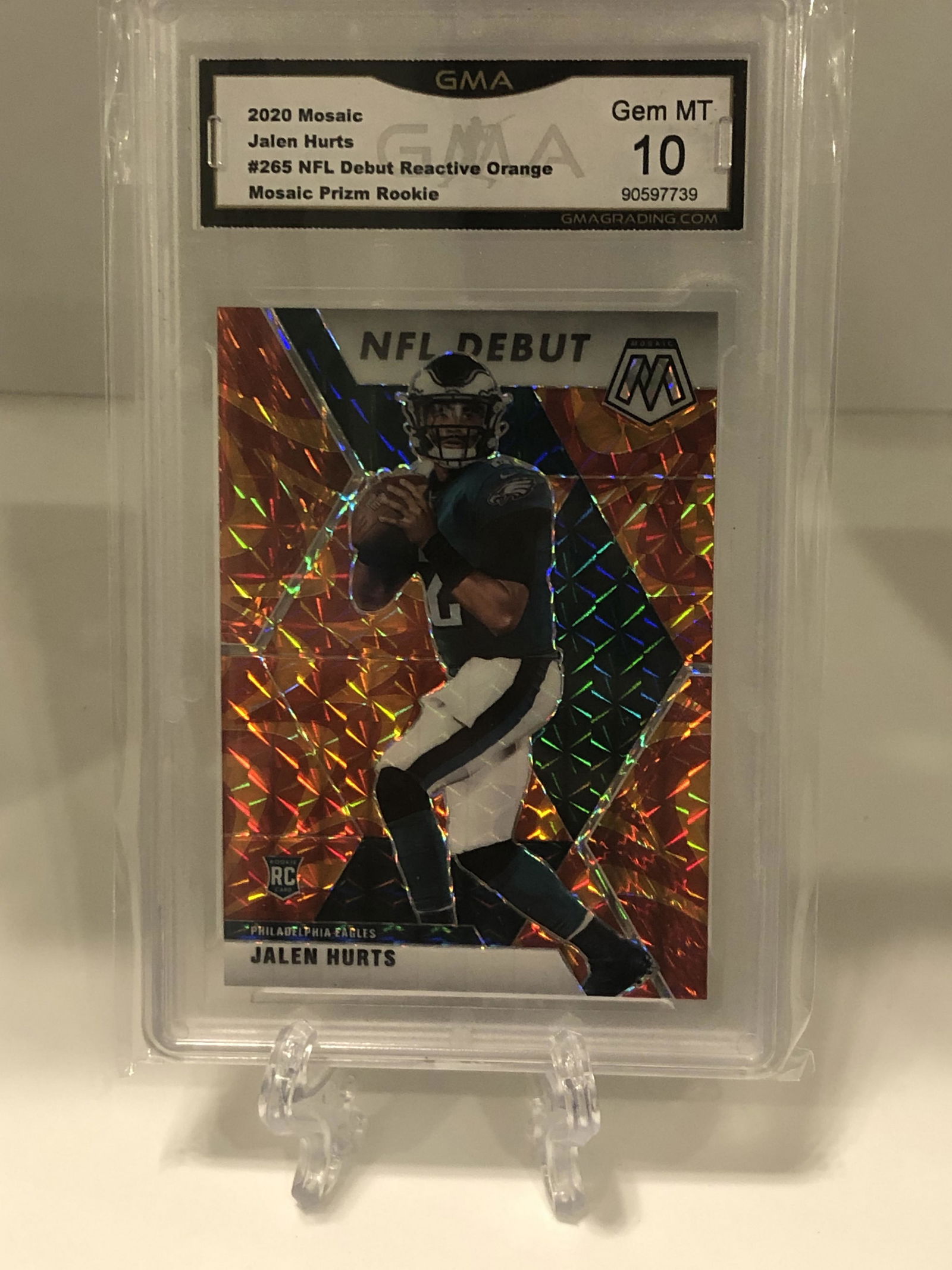 Jalen Hurts NFL Debut Rookie Reactive Orange GMA 10 (1 of 1)