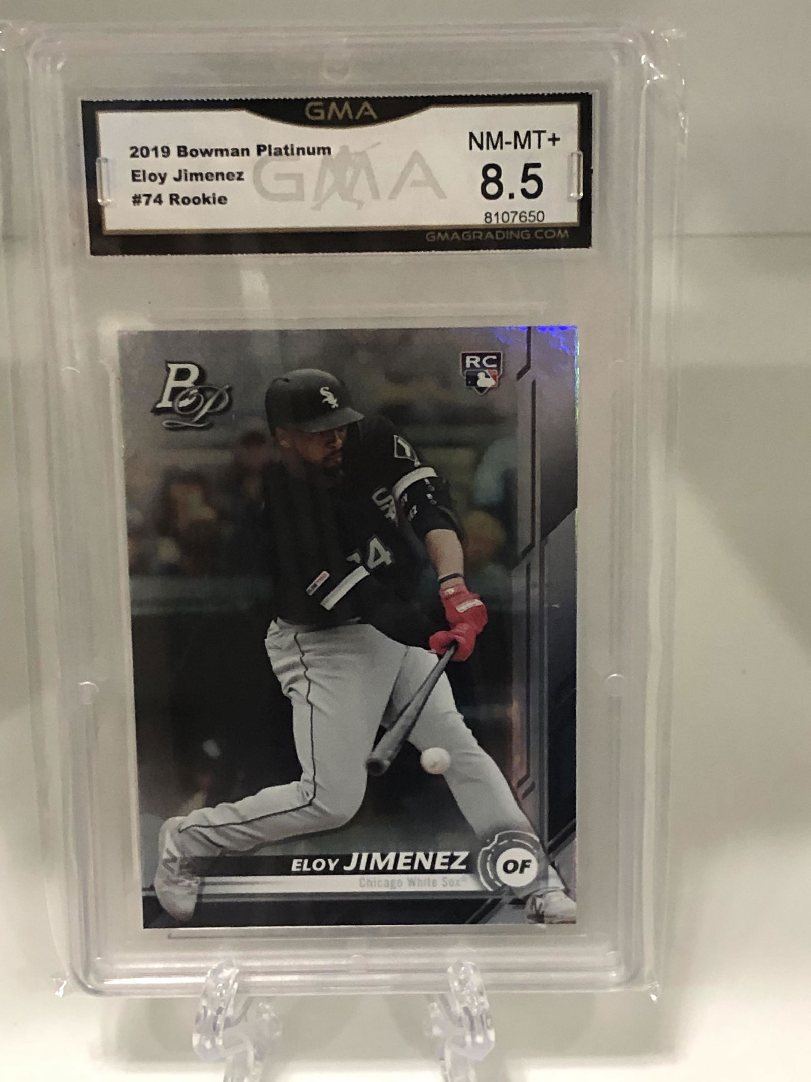 Eloy Jiminez Bowman Platinum Rookie GMA 8.5 (1 of 1)