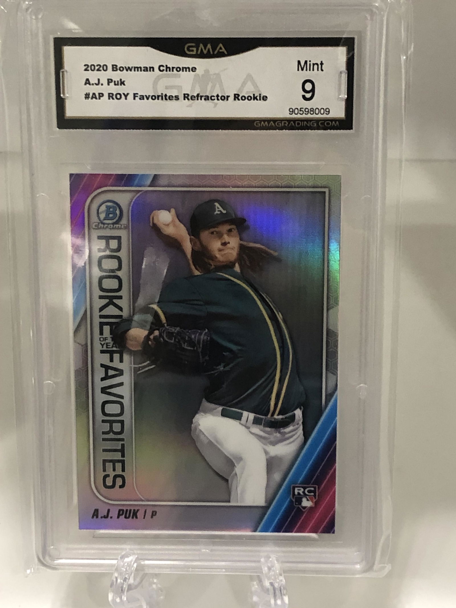 AJ Puk ROY Favorites Refractor Rookie GMA 9 (1 of 1)
