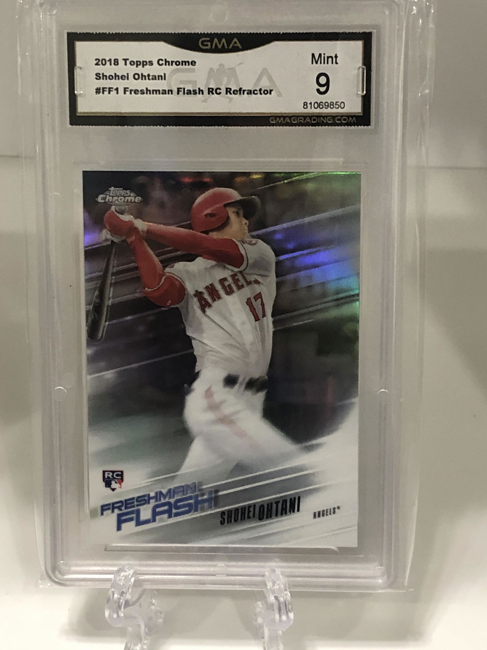 Shohei Ohtani Freshman Flash Rookie Refractor GMA 9 (1 of 1)