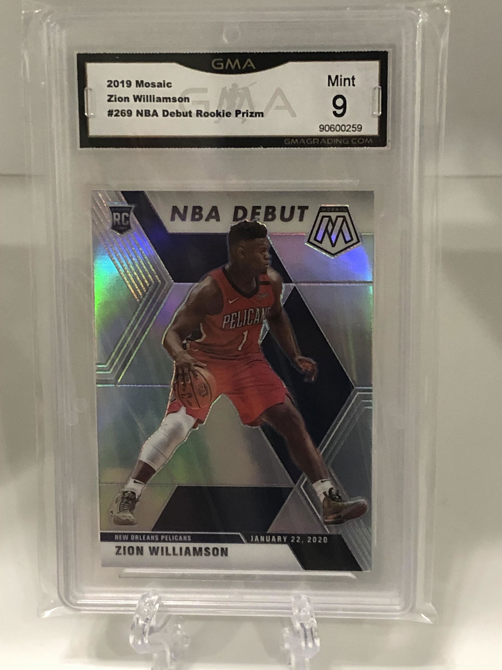 Zion Williamson NBS Debut Rookie Mosaic Prizm GMA 9 (1 of 1)