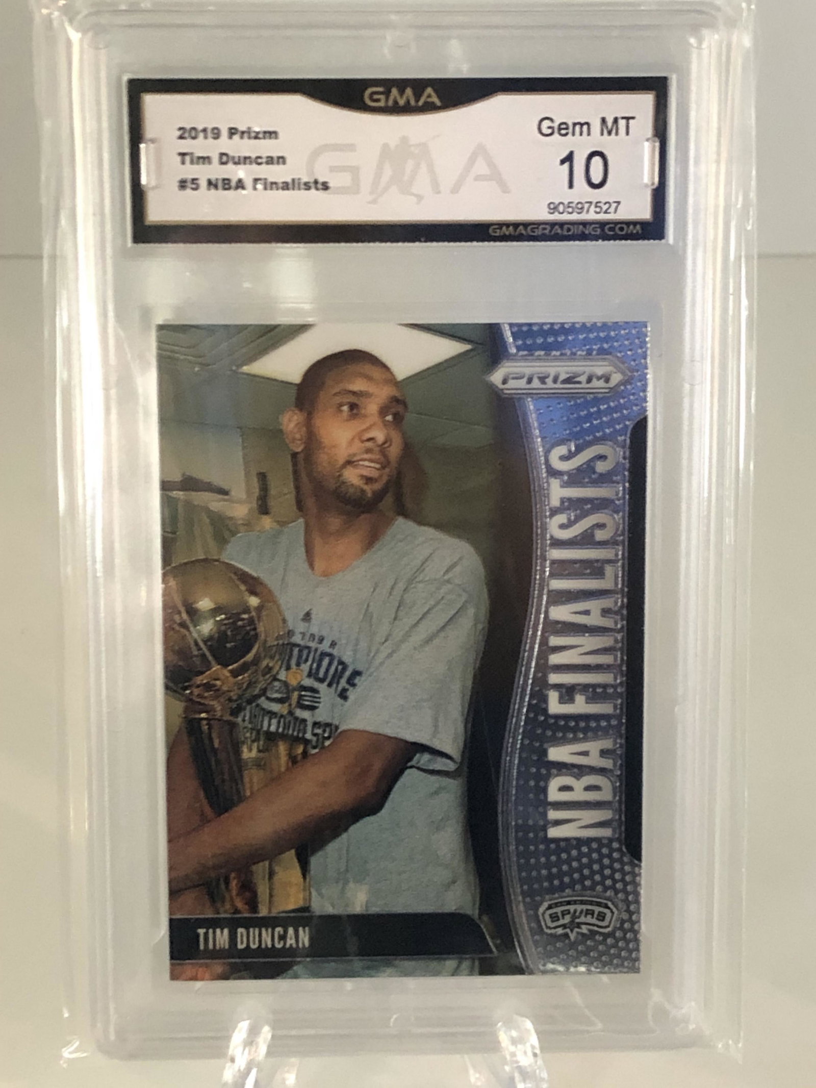 Tim Duncan NBA Finalists Prizm GMA 10: GMA Graded Basketball Card