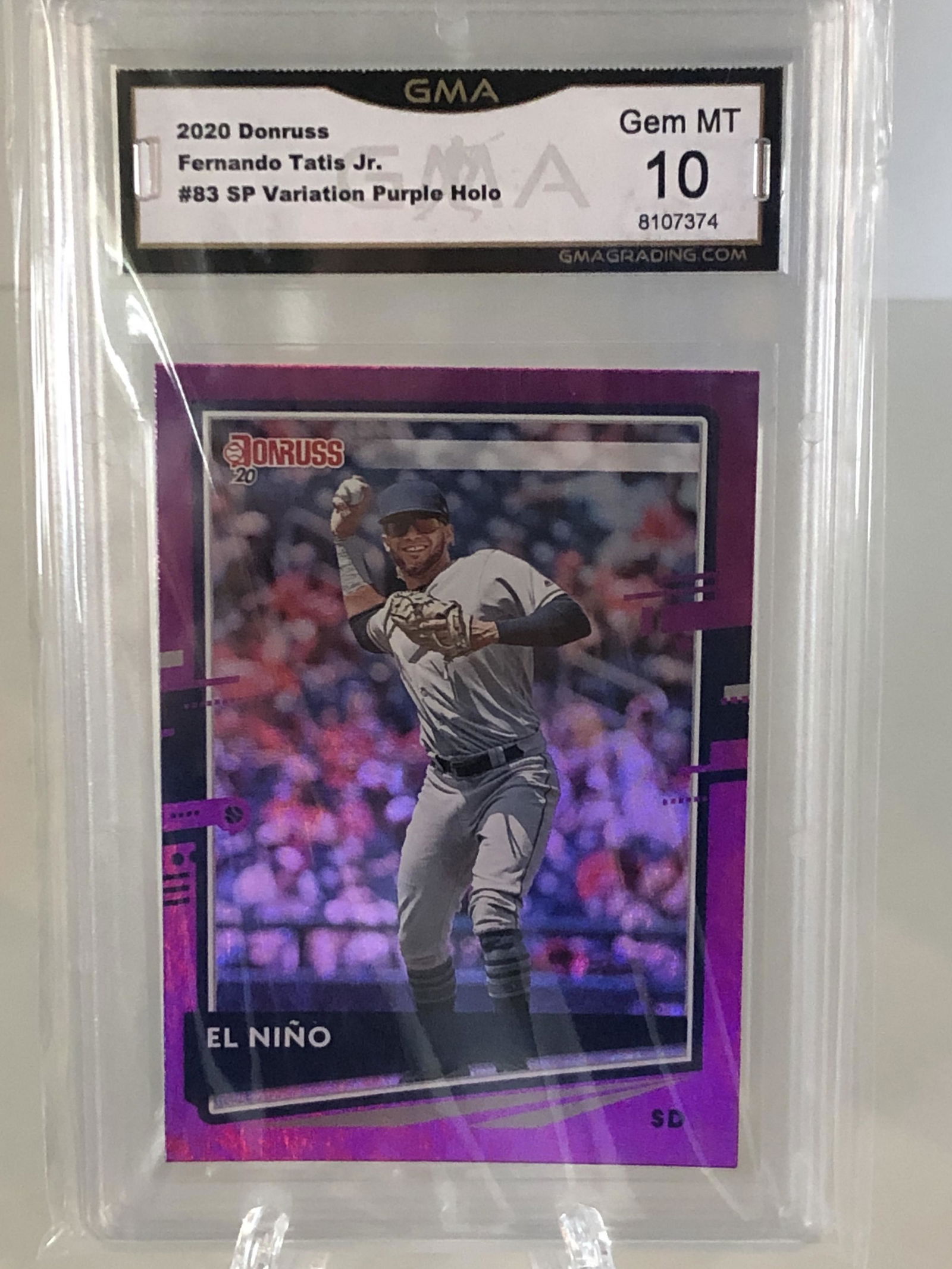 Fernando Tatis Jr SP Variation Purple Holo GMA 10 (1 of 1)