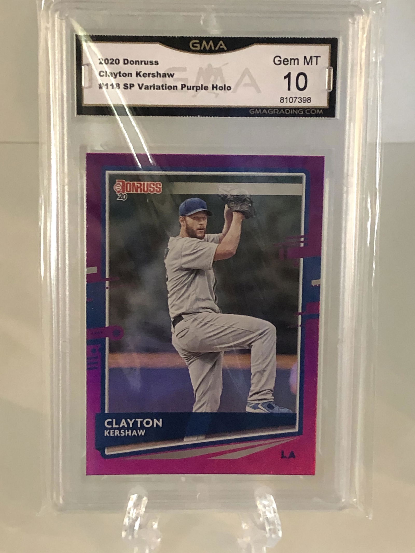 Clayton Kershaw SP Variation Purple Holo GMA 10 (1 of 1)