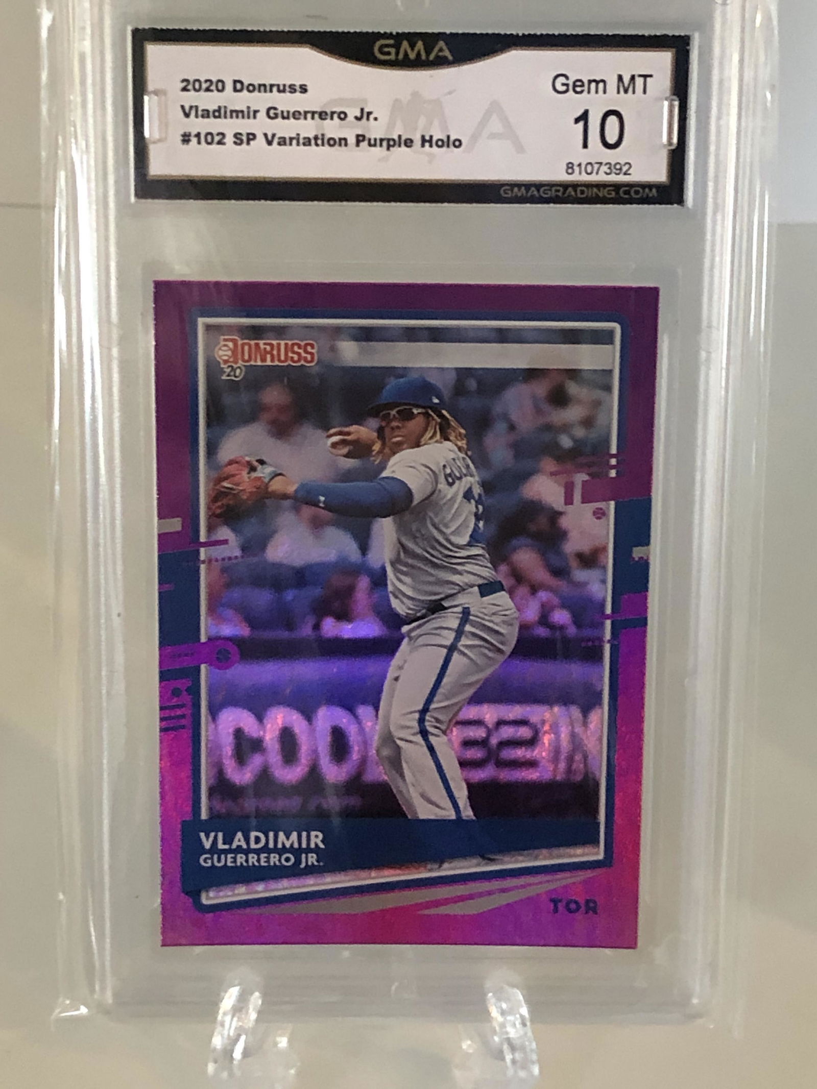 Vladimir Guerrero Jr. SP Variatiob Purple Holo GMA 10 (1 of 1)