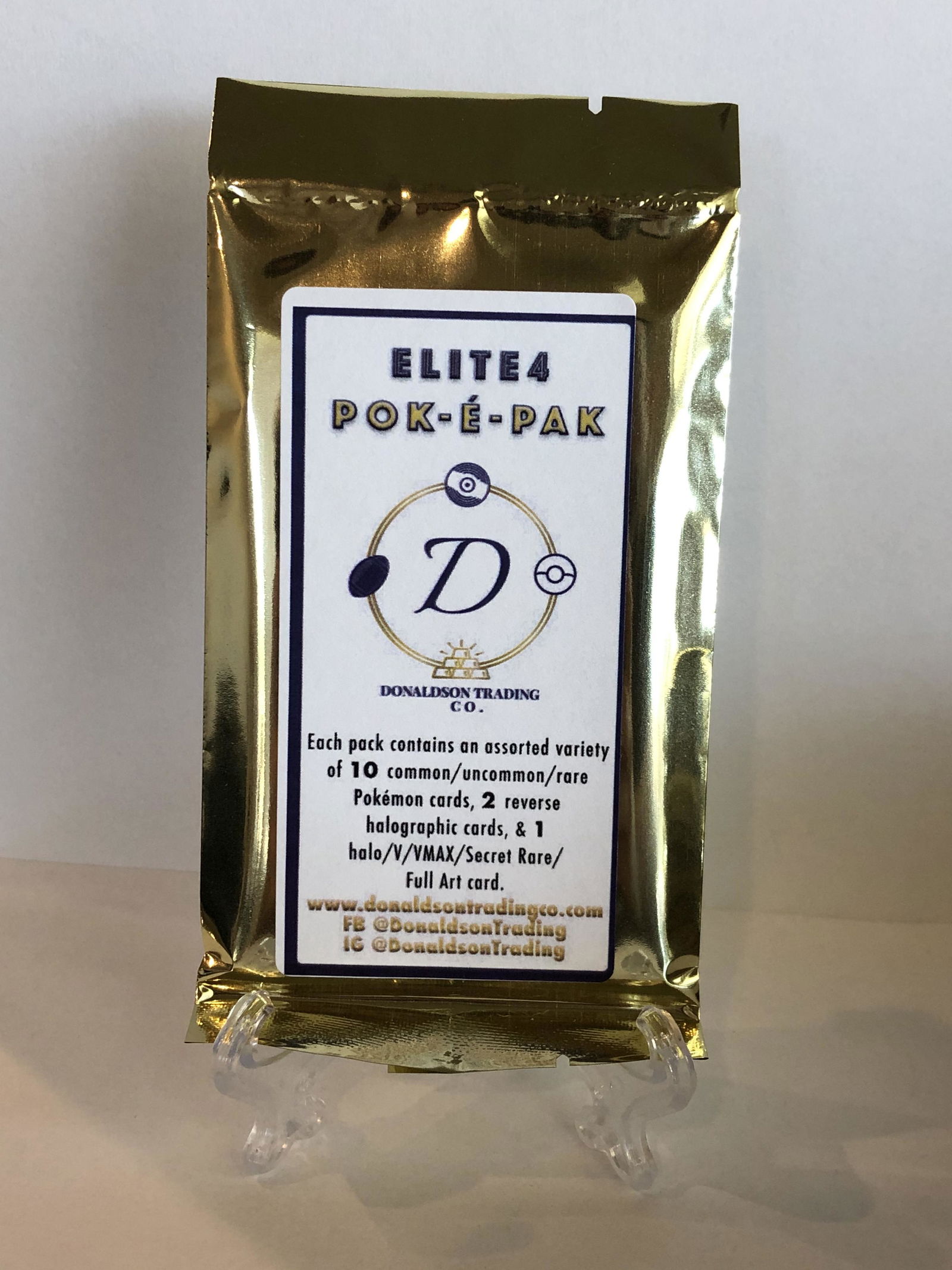 Elite4 Pok-e-Pak: Each Pack Guarantees a Holo/V/Vmax/Secret Rare/Full Art- Chasers are Base Set Holo Hitmonchan, Jungle Vileplume, Neo Genesis Japanese Heracross, & Base Set Holo Gyarados