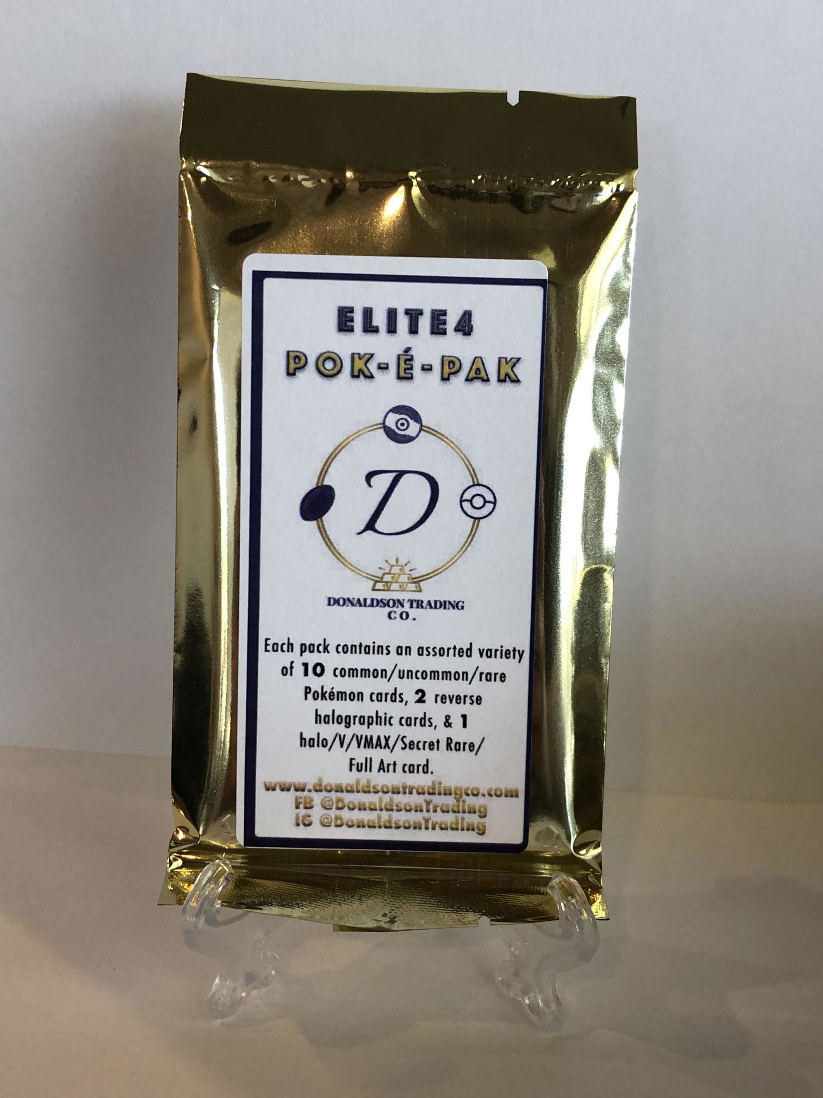 Elite4 Pok-e-Pak: Each Pack Guarantees a Holo/V/Vmax/Secret Rare/Full Art- Chasers are Base Set Holo Hitmonchan, Jungle Vileplume, Neo Genesis Japanese Heracross, & Base Set Holo Gyarados