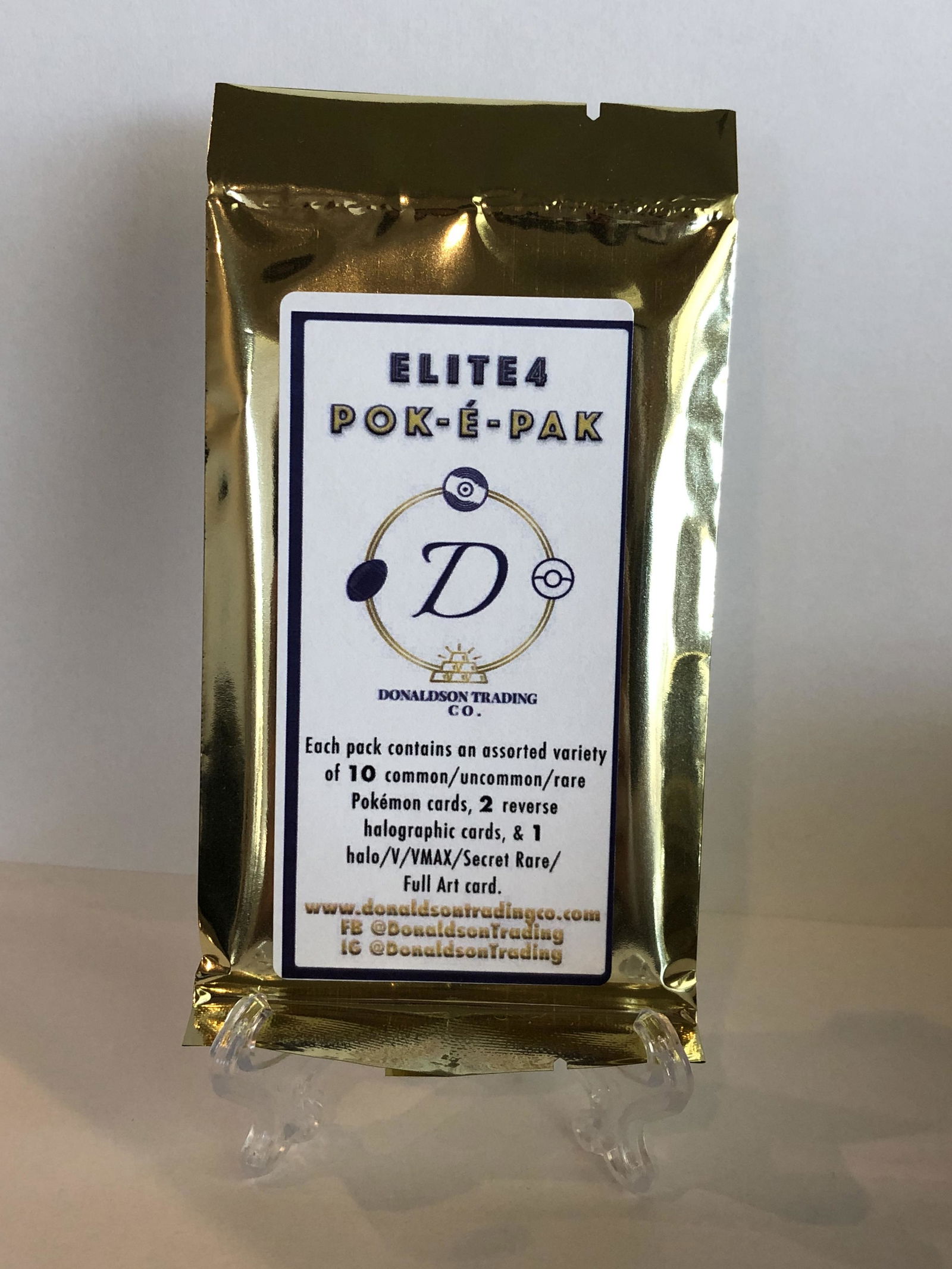 Elite4 Pok-e-Pak: Each Pack Guarantees a Holo/V/Vmax/Secret Rare/Full Art- Chasers are Base Set Holo Hitmonchan, Jungle Vileplume, Neo Genesis Japanese Heracross, & Base Set Holo Gyarados