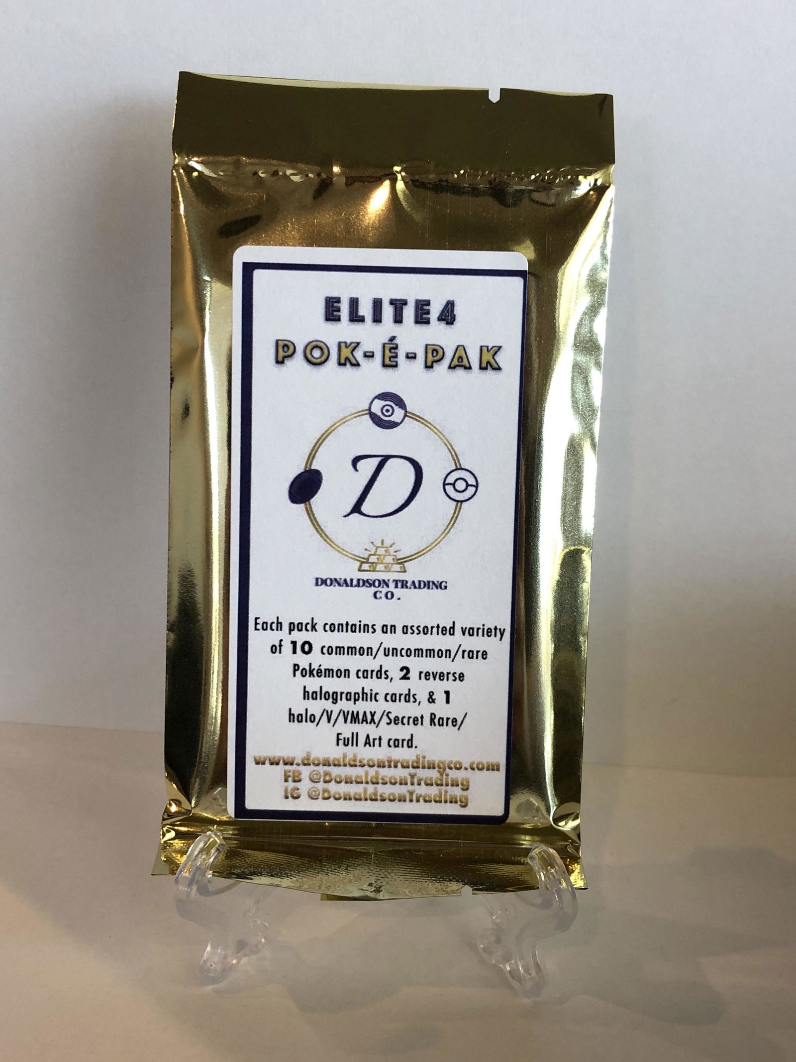 Elite4 Pok-e-Pak: Each Pack Guarantees a Holo/V/Vmax/Secret Rare/Full Art- Chasers are Base Set Holo Hitmonchan, Jungle Vileplume, Neo Genesis Japanese Heracross, & Base Set Holo Gyarados