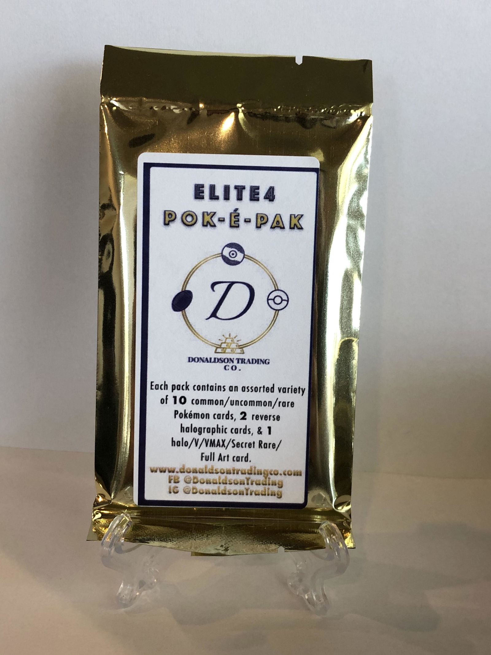 Elite4 Pok-e-Pak: Each Pack Guarantees a Holo/V/Vmax/Secret Rare/Full Art- Chasers are Base Set Holo Hitmonchan, Jungle Vileplume, Neo Genesis Japanese Heracross, & Base Set Holo Gyarados