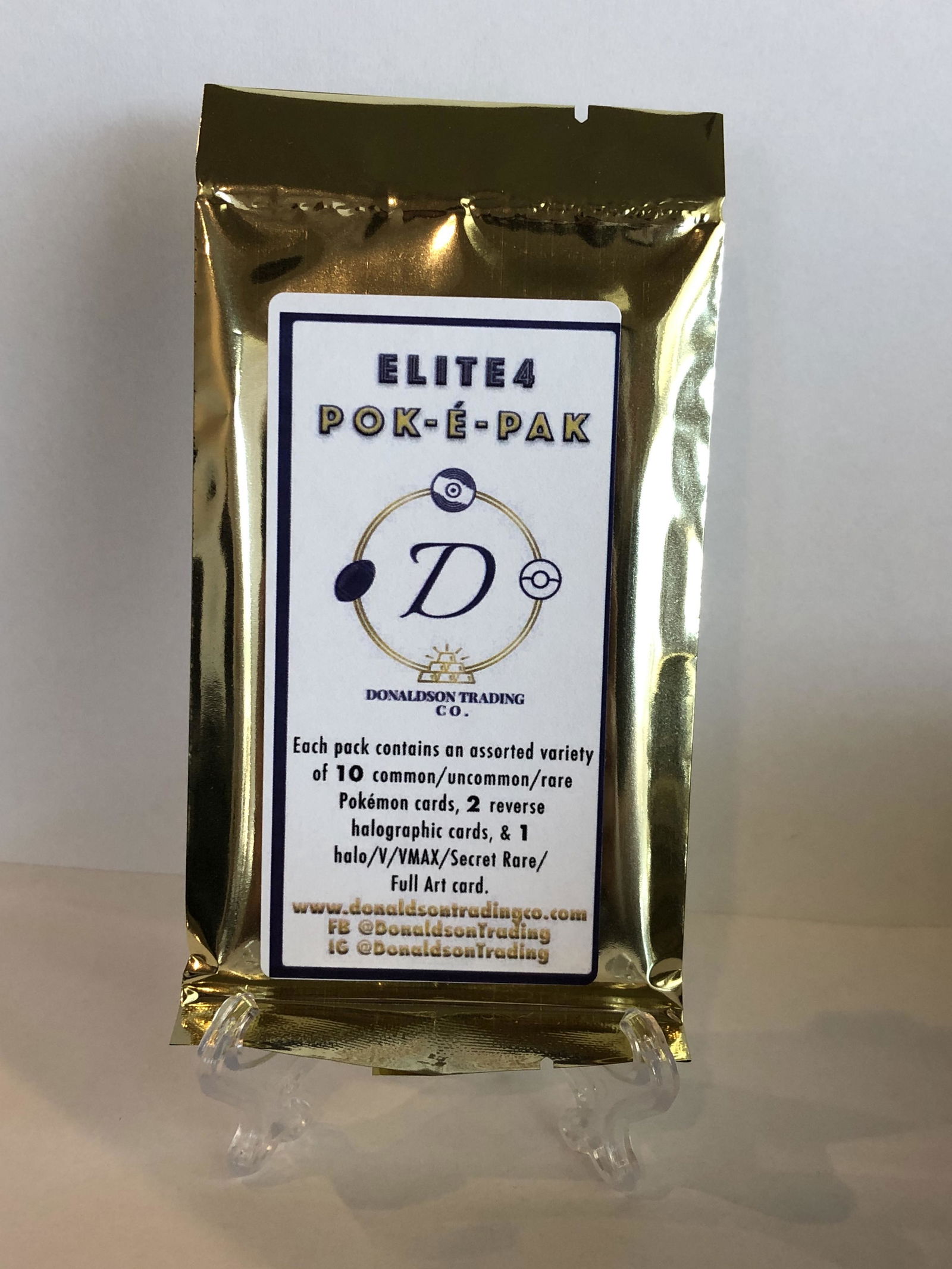 Elite4 Pok-e-Pak: Each Pack Guarantees a Holo/V/Vmax/Secret Rare/Full Art- Chasers are Base Set Holo Hitmonchan, Jungle Vileplume, Neo Genesis Japanese Heracross, & Base Set Holo Gyarados