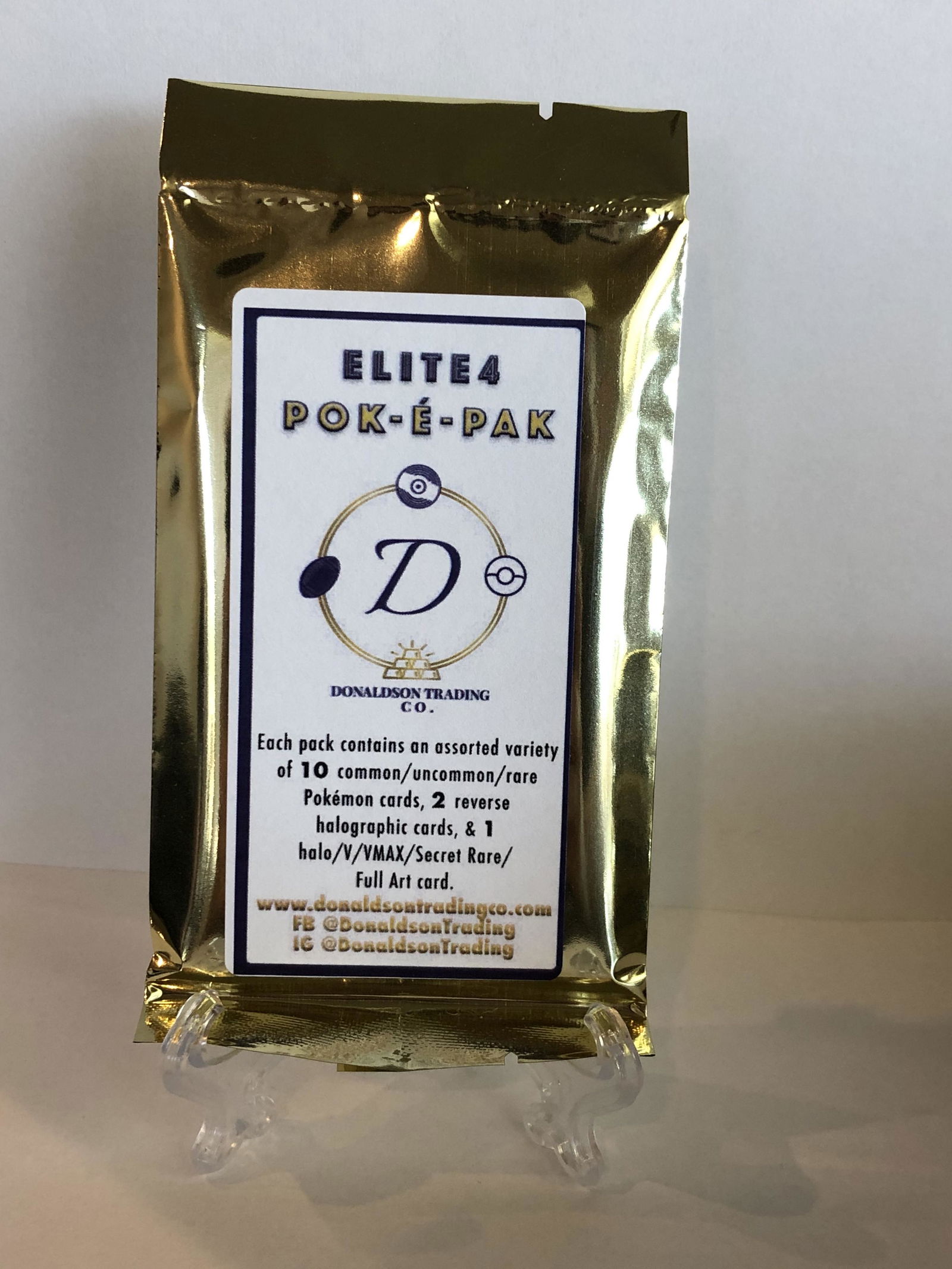 Elite4 Pok-e-Pak: Each Pack Guarantees a Holo/V/Vmax/Secret Rare/Full Art- Chasers are Base Set Holo Hitmonchan, Jungle Vileplume, Neo Genesis Japanese Heracross, & Base Set Holo Gyarados