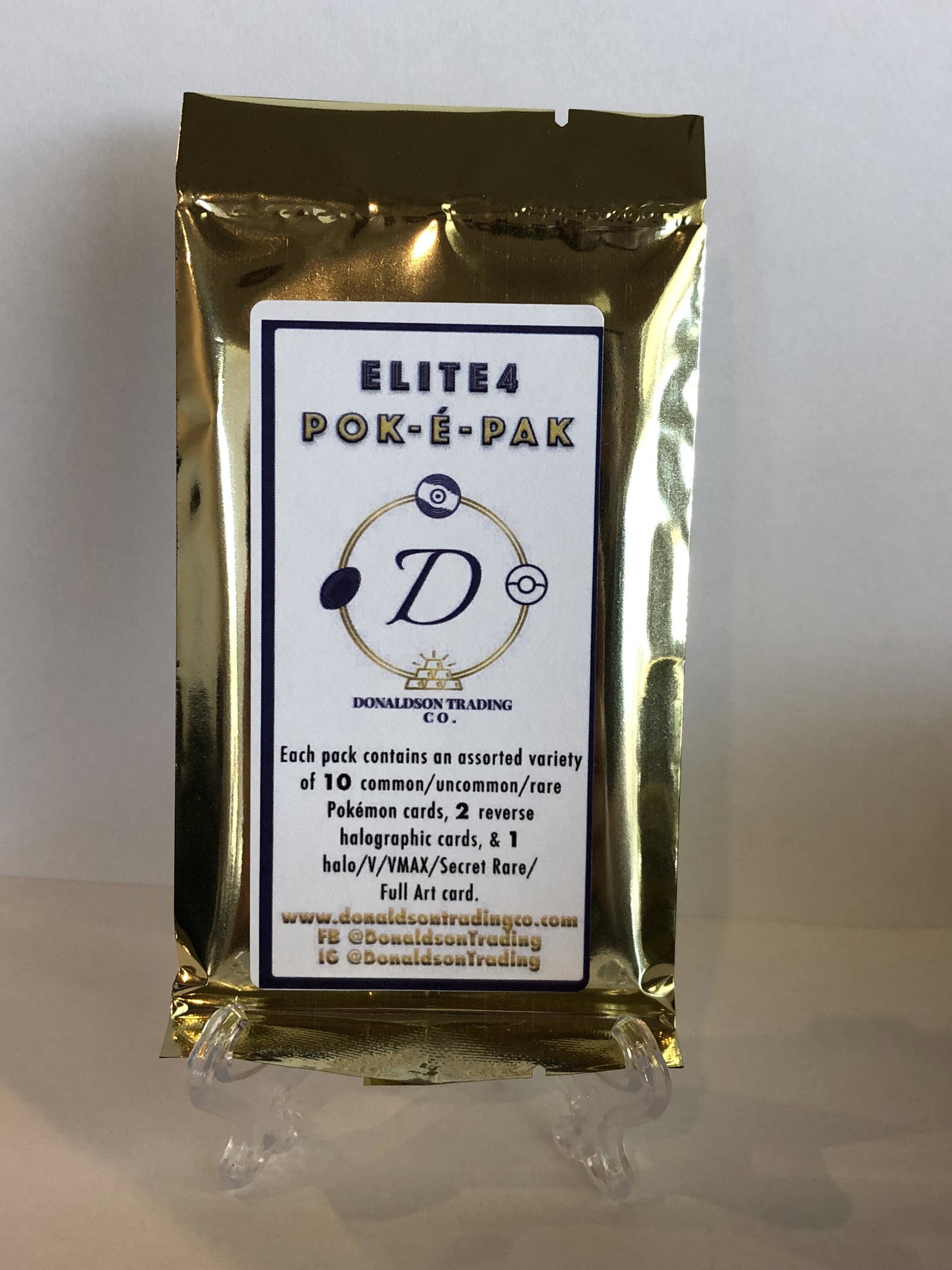 Elite4 Pok-e-Pak: Each Pack Guarantees a Holo/V/Vmax/Secret Rare/Full Art- Chasers are Base Set Holo Hitmonchan, Jungle Vileplume, Neo Genesis Japanese Heracross, & Base Set Holo Gyarados