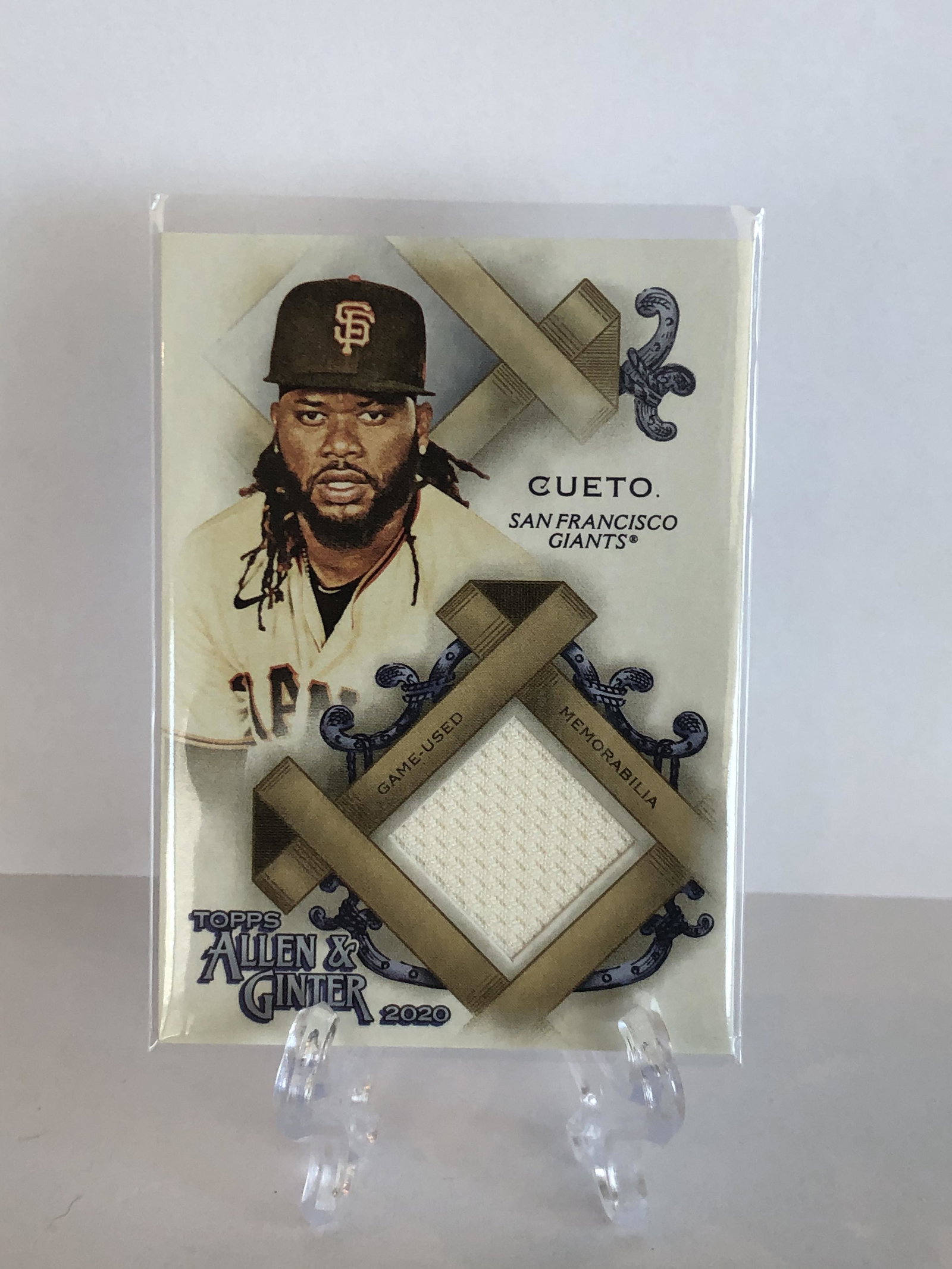 Johnny Cueto Allen & Ginter Relic Card: Johnny Cueto Allen & Ginter Relic Card