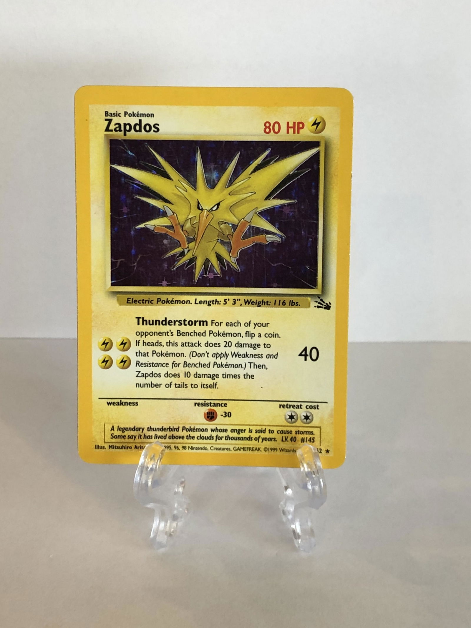 Holo Fossil Set Zapdos Lightly Played (1 of 1)