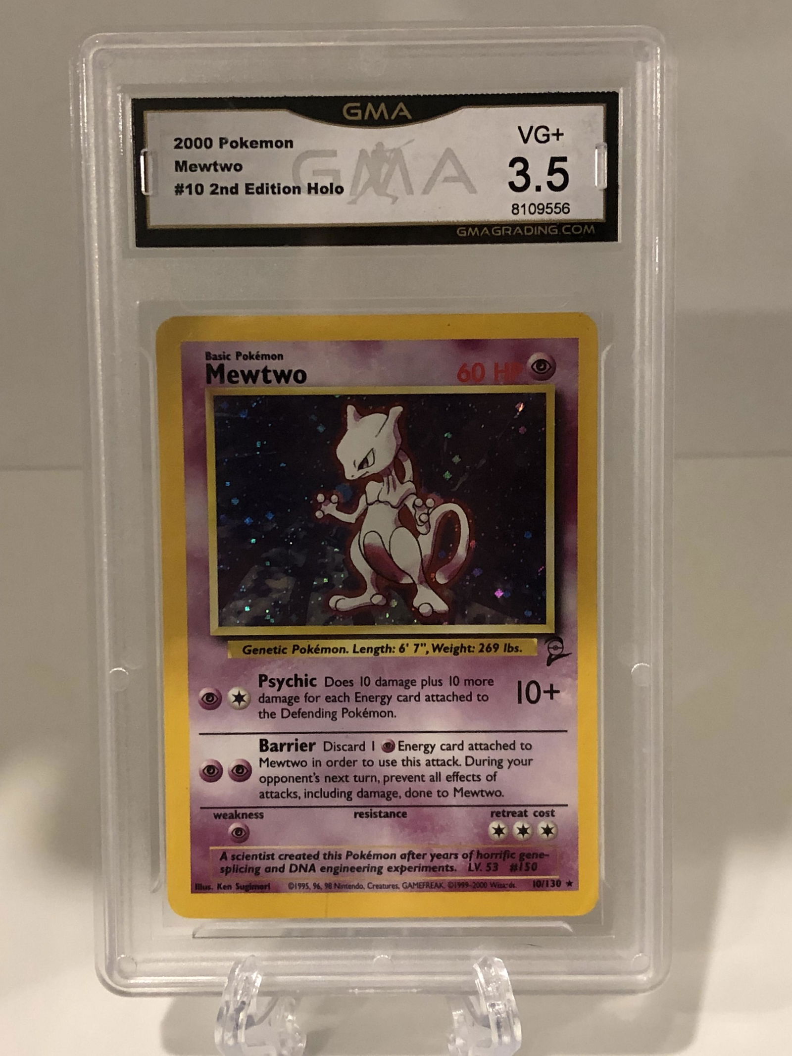 Base Set 2 Mewtwo Holo GMA 3.5 (1 of 1)