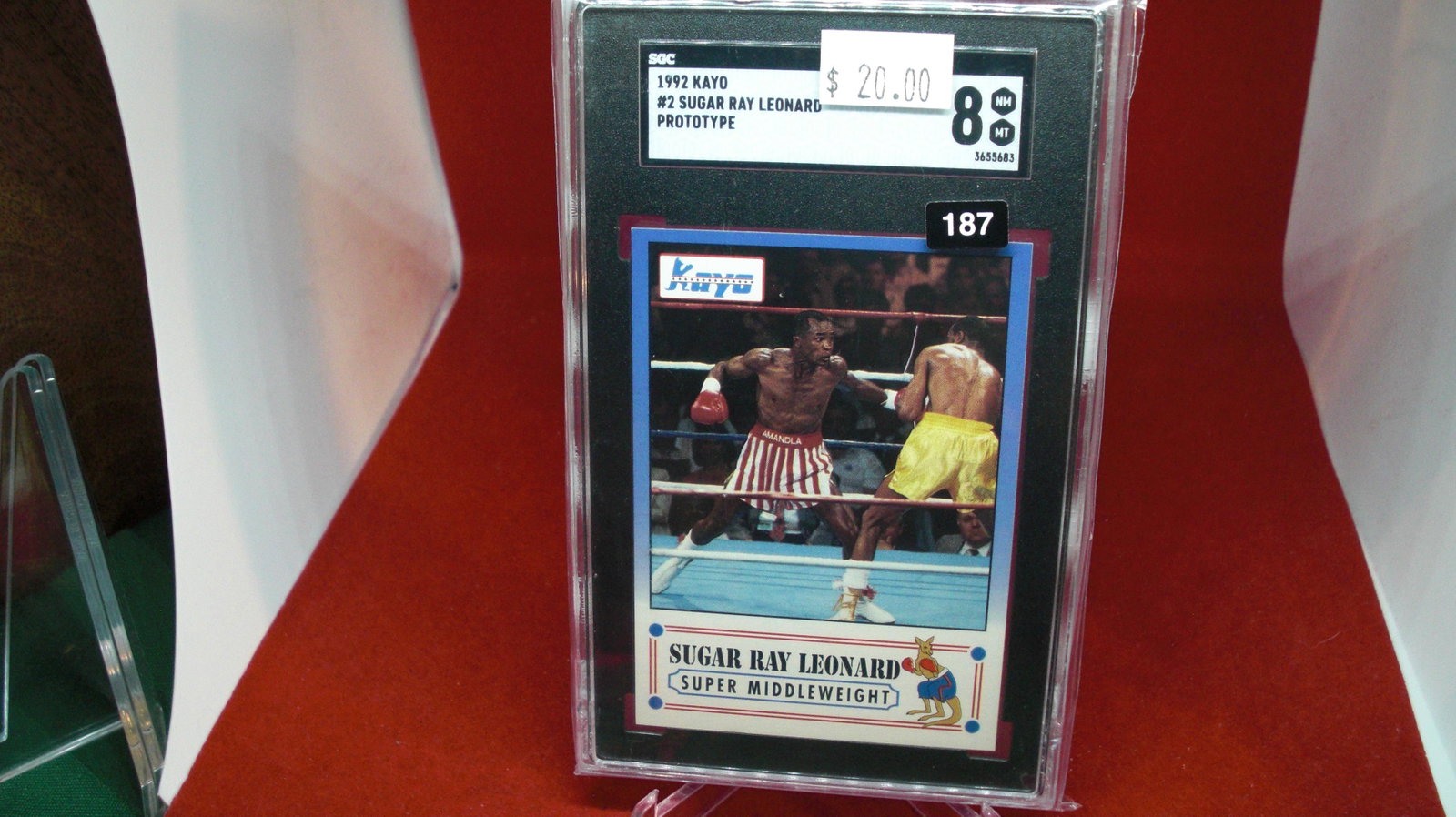 sgc graded sugar ray leonard mint 8: nice graded card