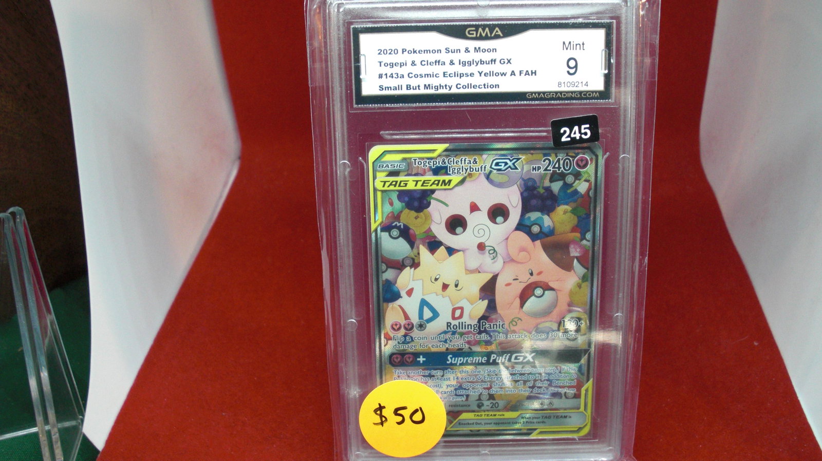 gma graded togepi and cleffe and igglybuff gx mint 9: nice graded card