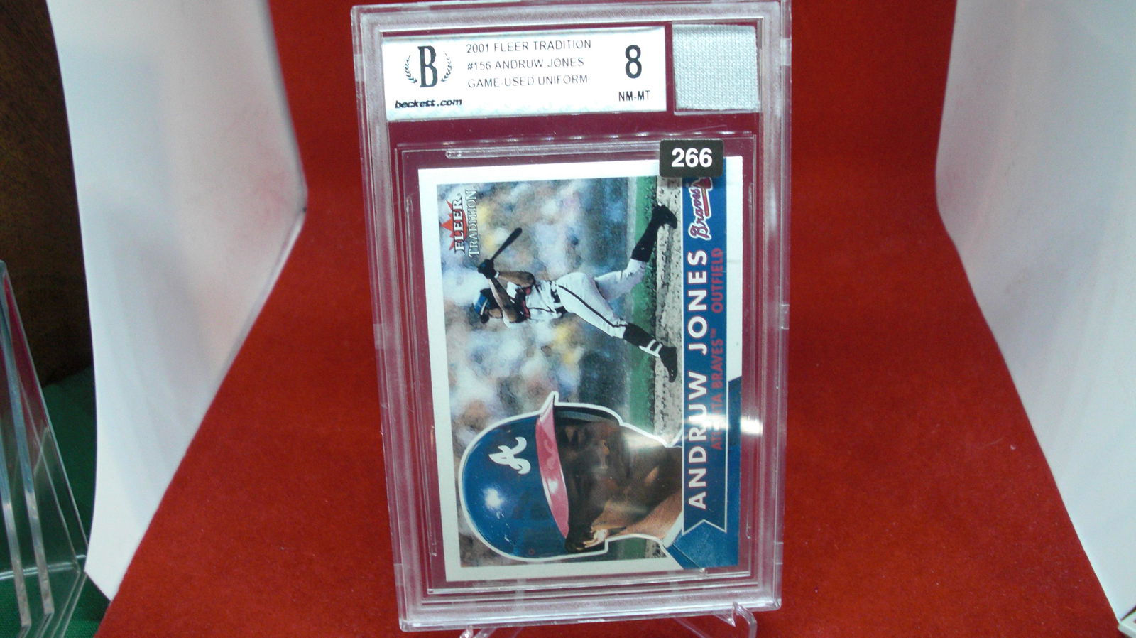 beckett graded andrew jones mint 8 jersey card (1 of 1)