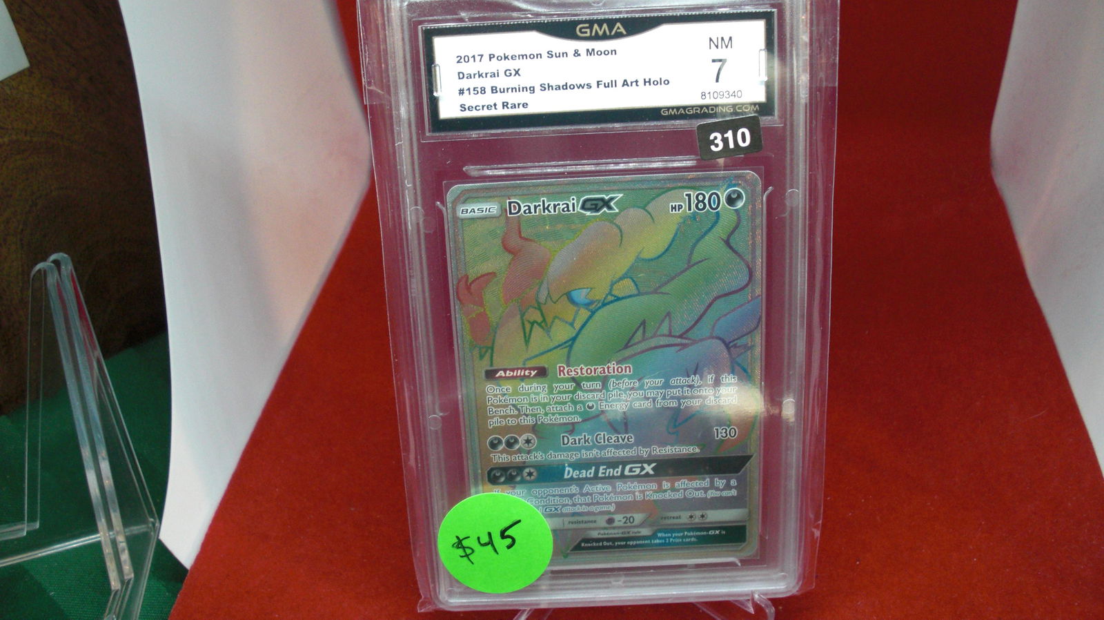 gma graded 2017 darkral gx pokemon mint 7 (1 of 1)