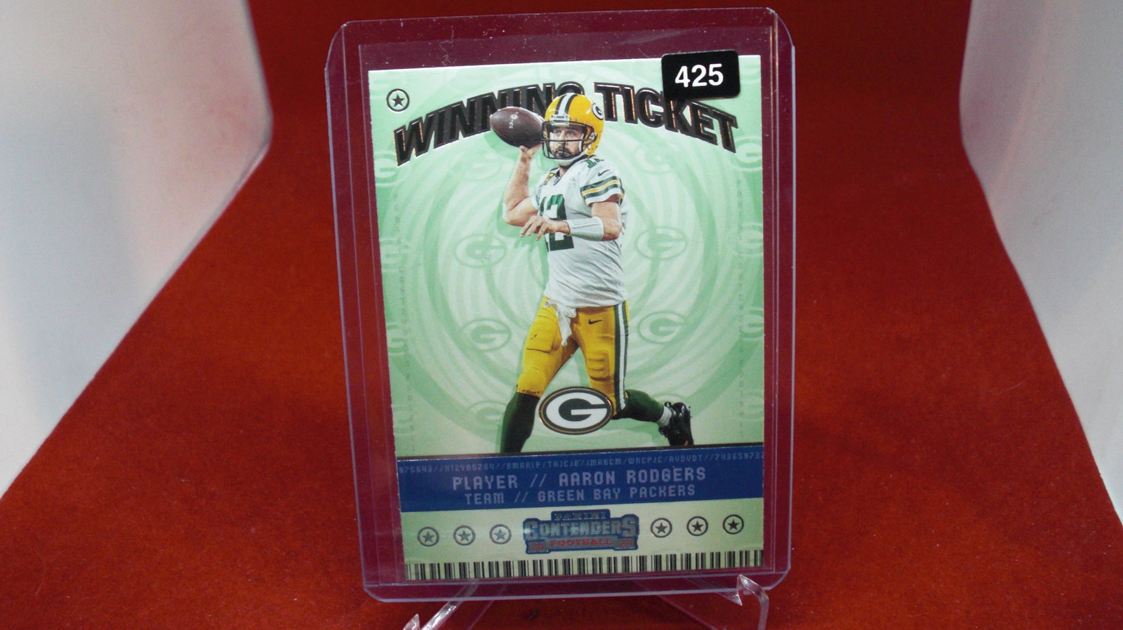 aaron rodgers winning ticket: in top loader
