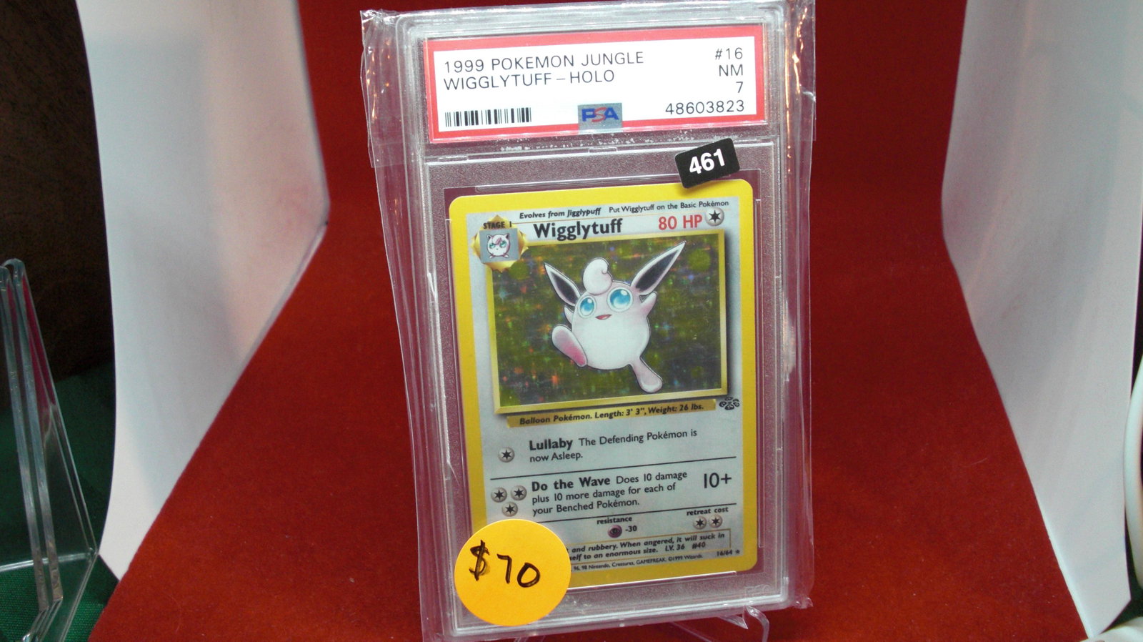 psa graded 1999 pokemon wigglytuff holo mint 7: nice graded card