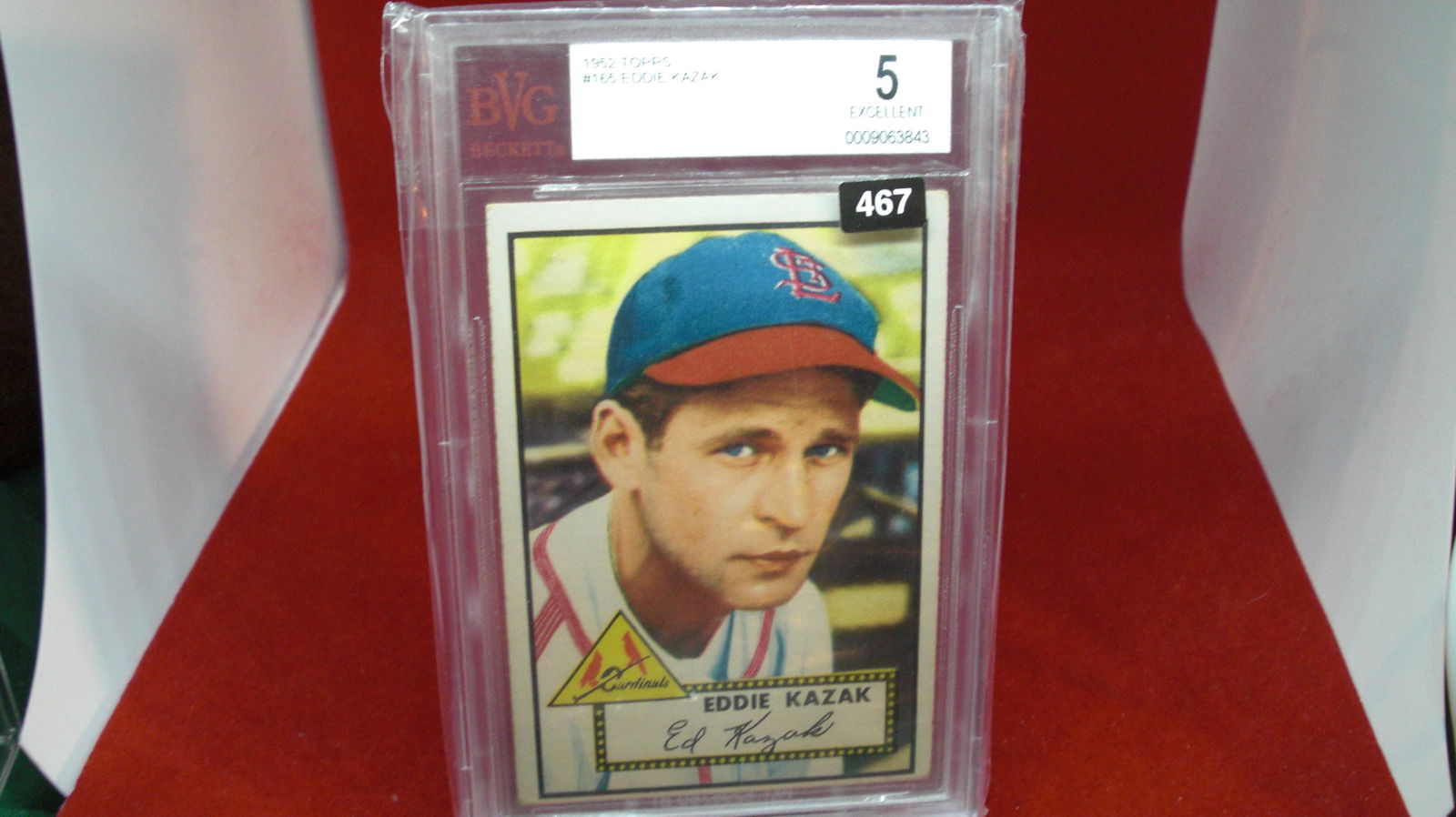 beckett graded 1952 eddie kazak mint 5 (1 of 1)