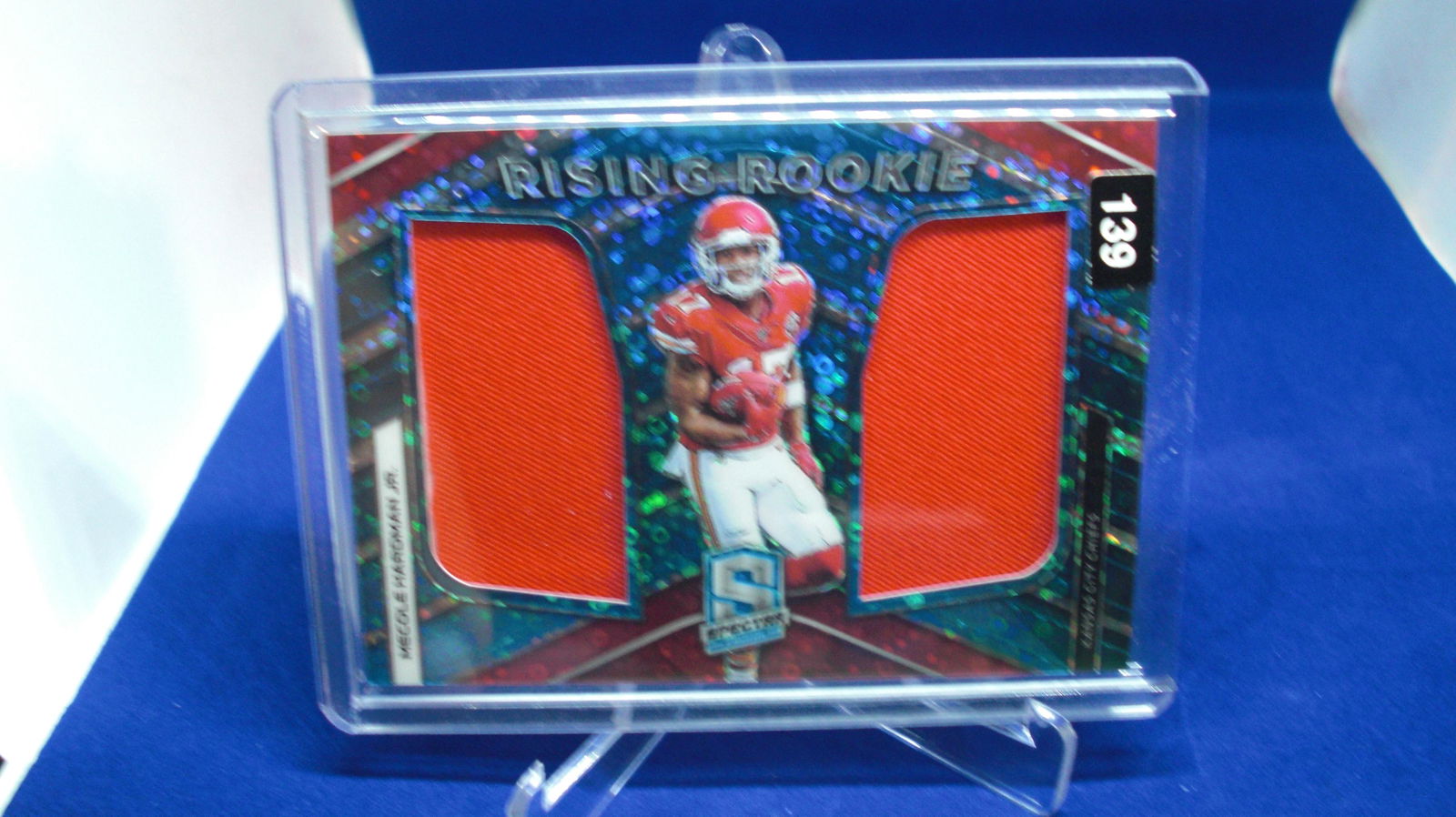 mecole hardman jr #02/75 spectra rising rookie jersey (1 of 1)