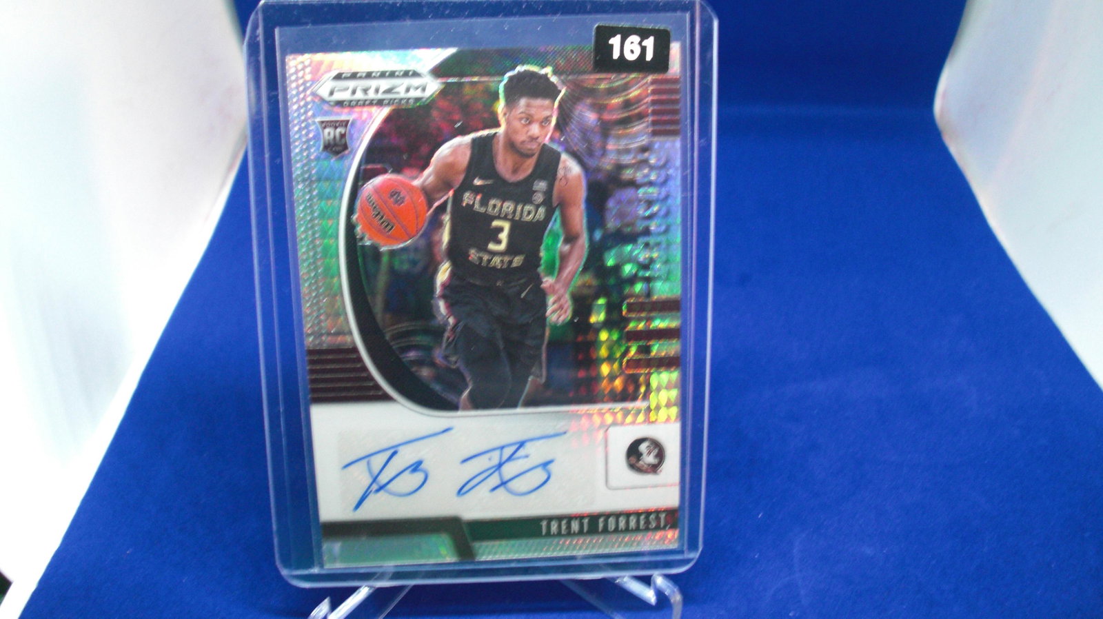 trent forrest signature rookie prizm: in top loader
