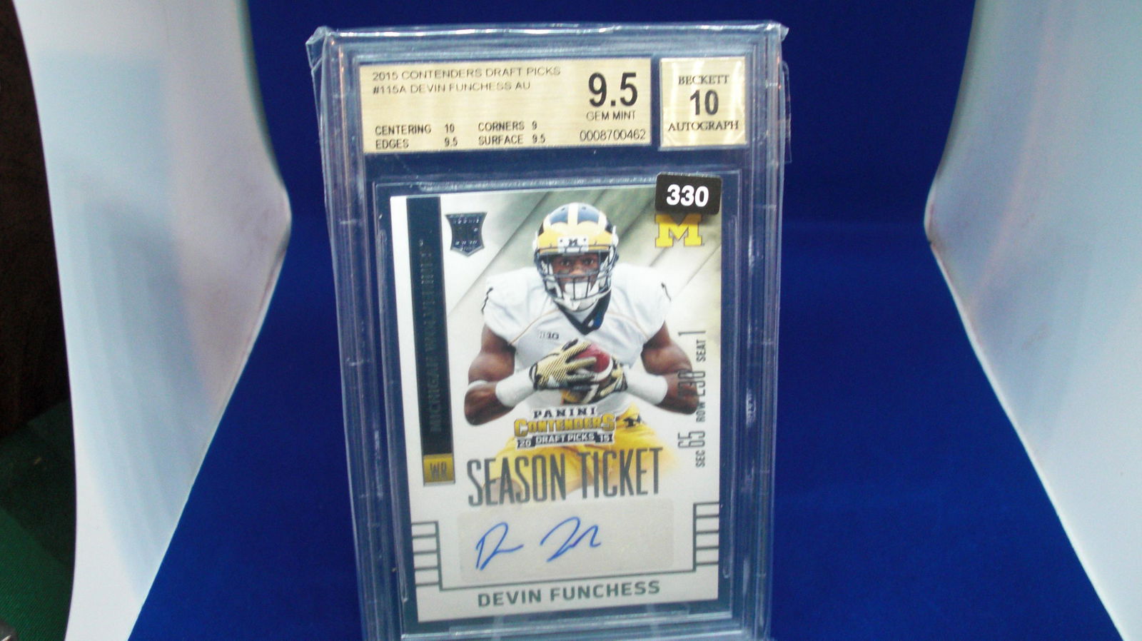 beckett graded 2015 devin funchess auto mint 9.5 (1 of 1)