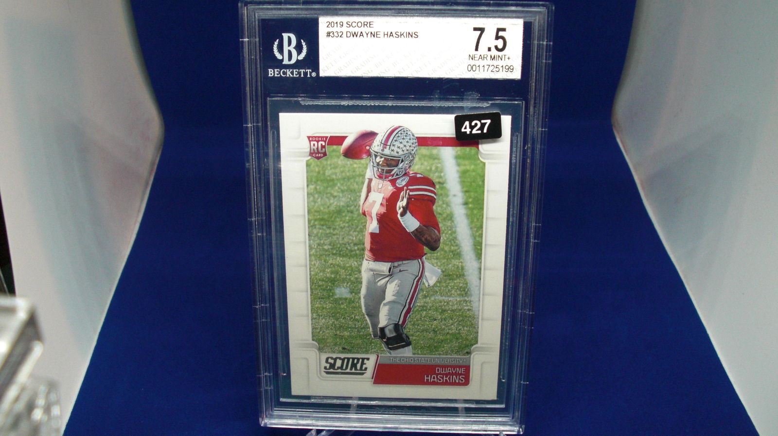 beckett graded 2019 dwayne haskins mint 7.5 (1 of 1)