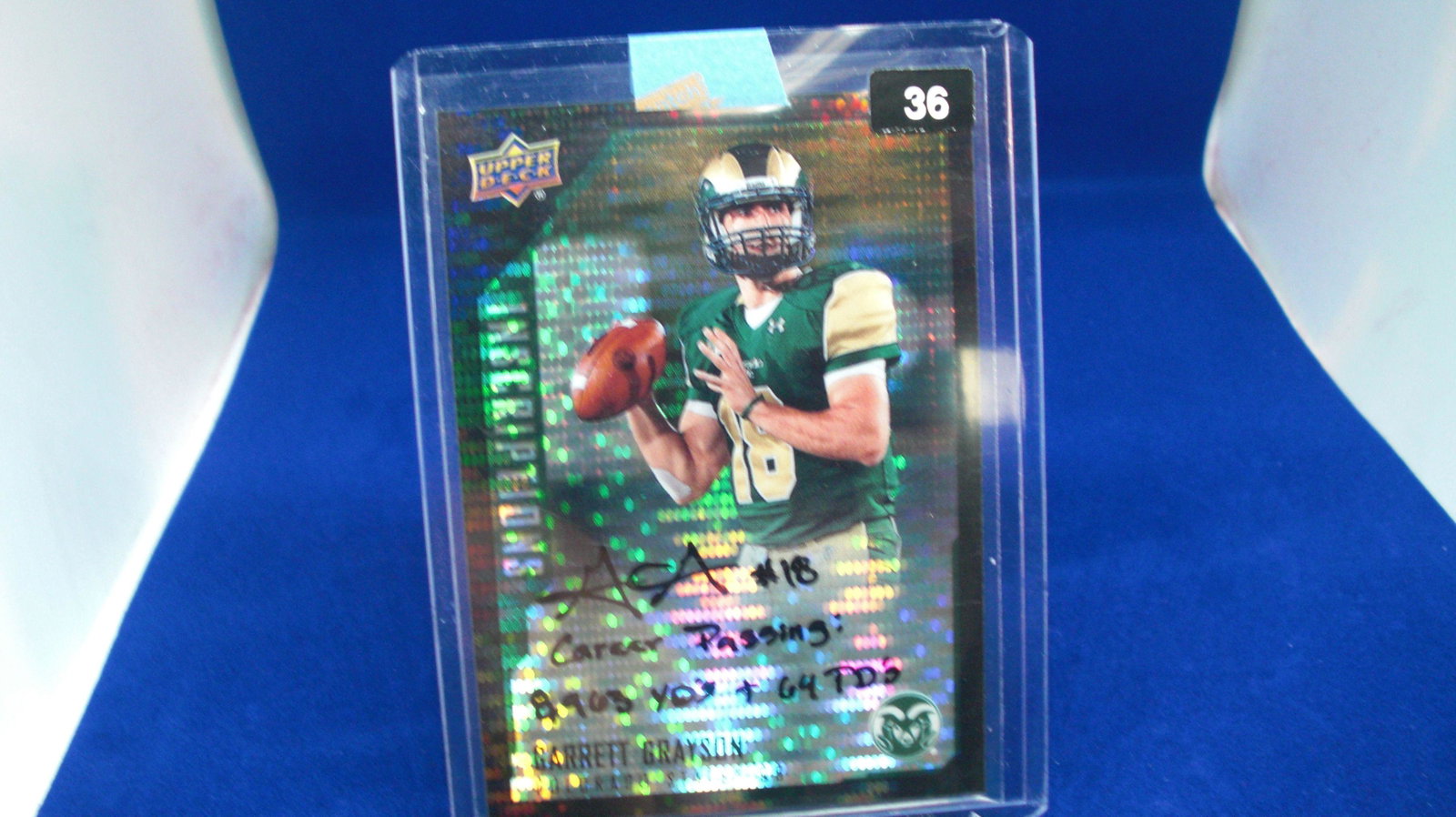 garrett grayson signature #21/25: in top loader