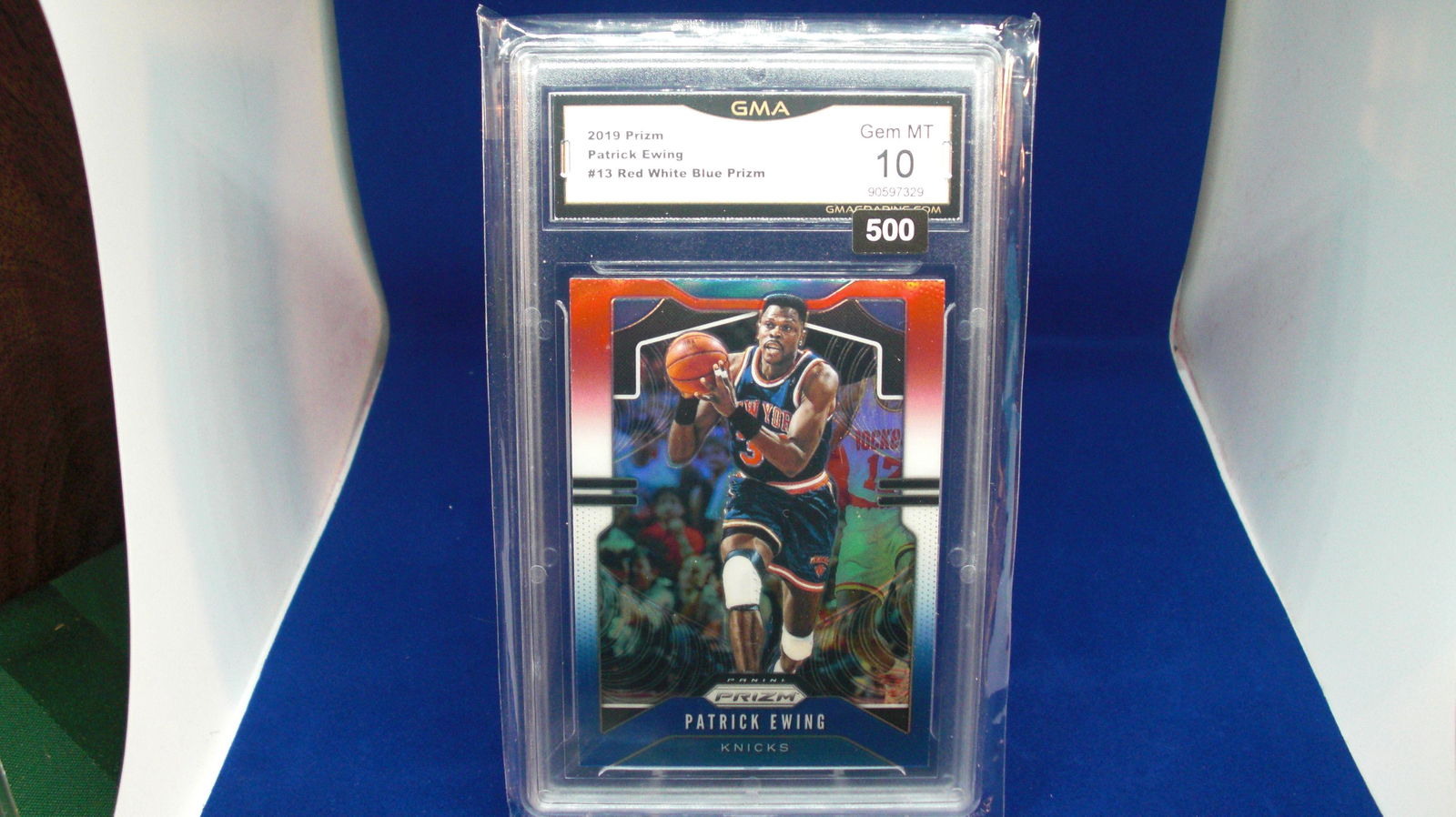 gma graded 2019 prizm patrick ewing red/white/blue mint (1 of 1)