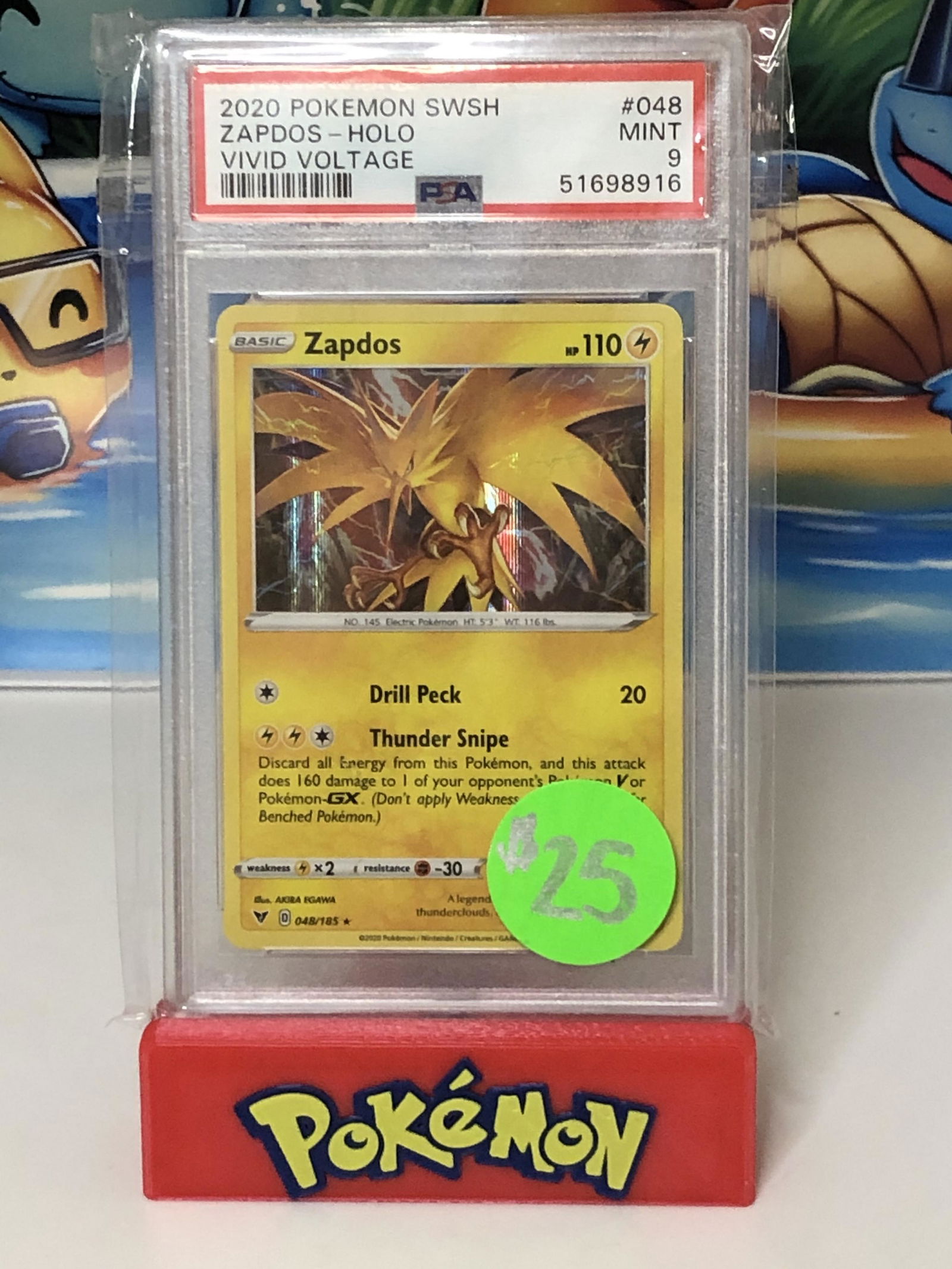 Vivid Voltage Holo Zapdos PSA 9 (1 of 1)