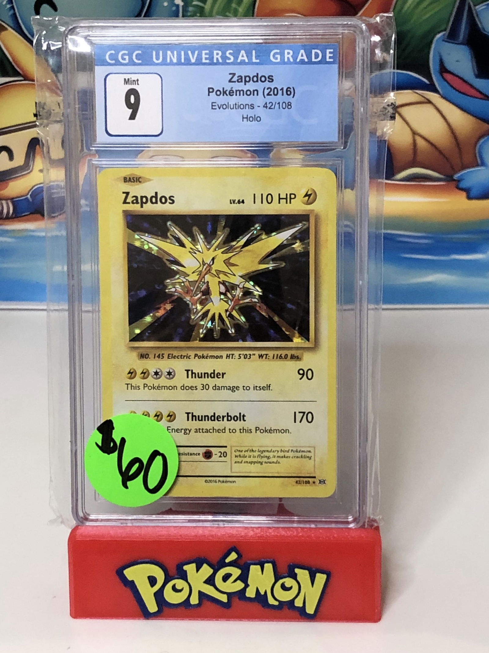 XY Evolutions Zapdos Holo CGC 9 (1 of 1)