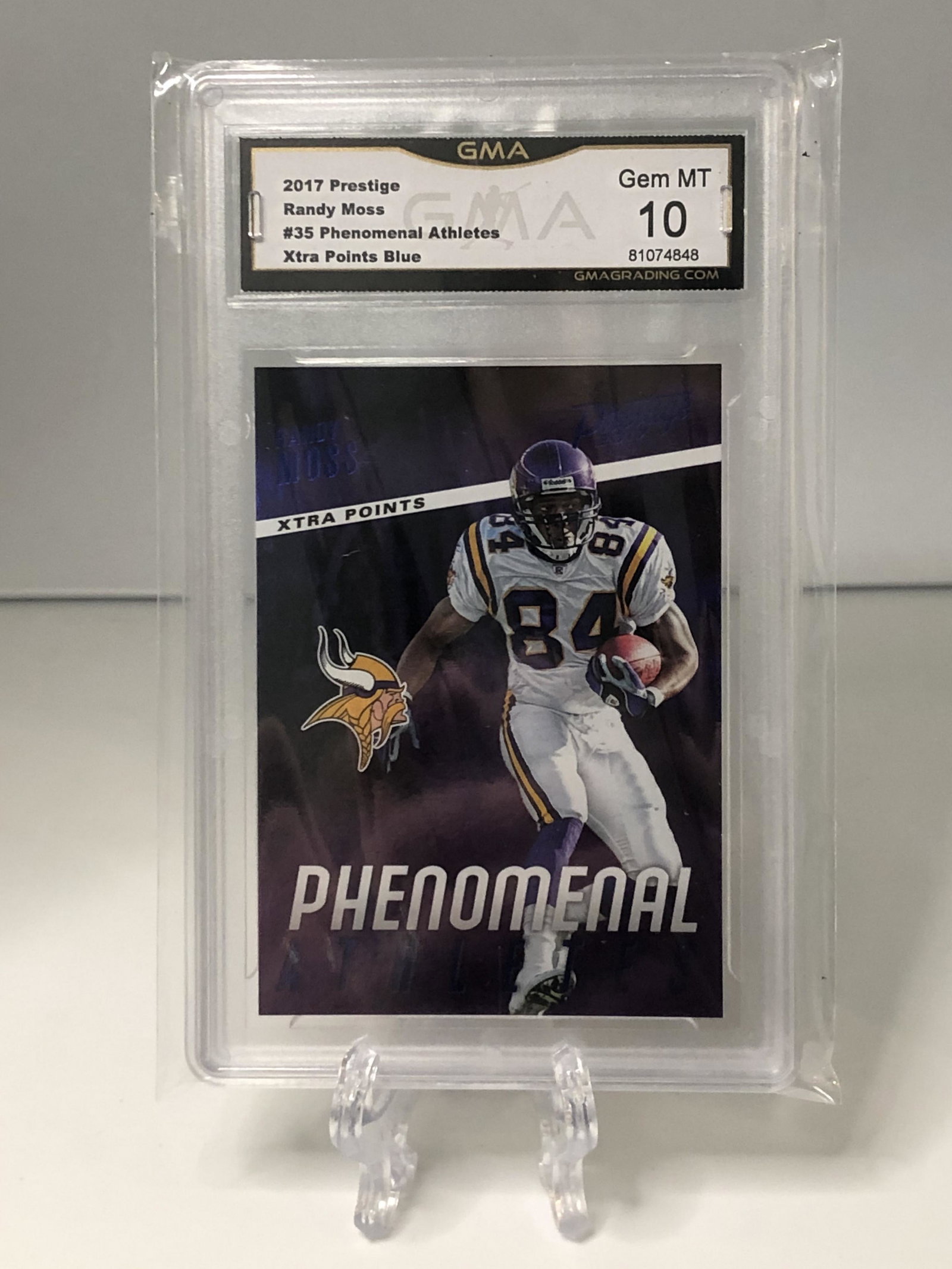 Randy Moss Xtra Points Blue Parallel: Randy Moss Xtra Points Blue Parallel