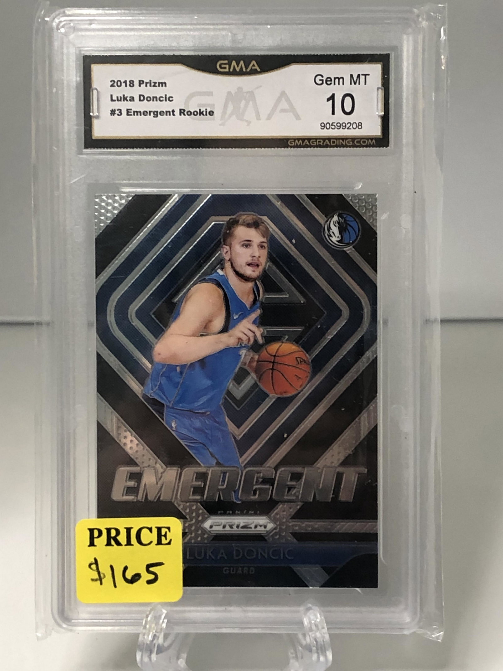 Luka Doncic Emergent Prizm Rookie GMA 10 (1 of 1)