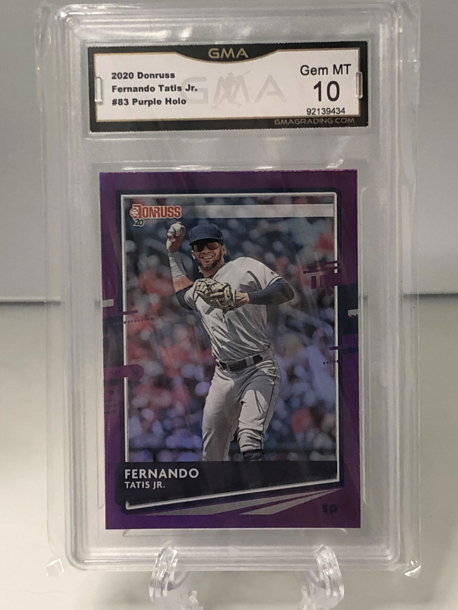 Fernando Tatis Jr. Donruss Purple Holo GMA 10 (1 of 1)